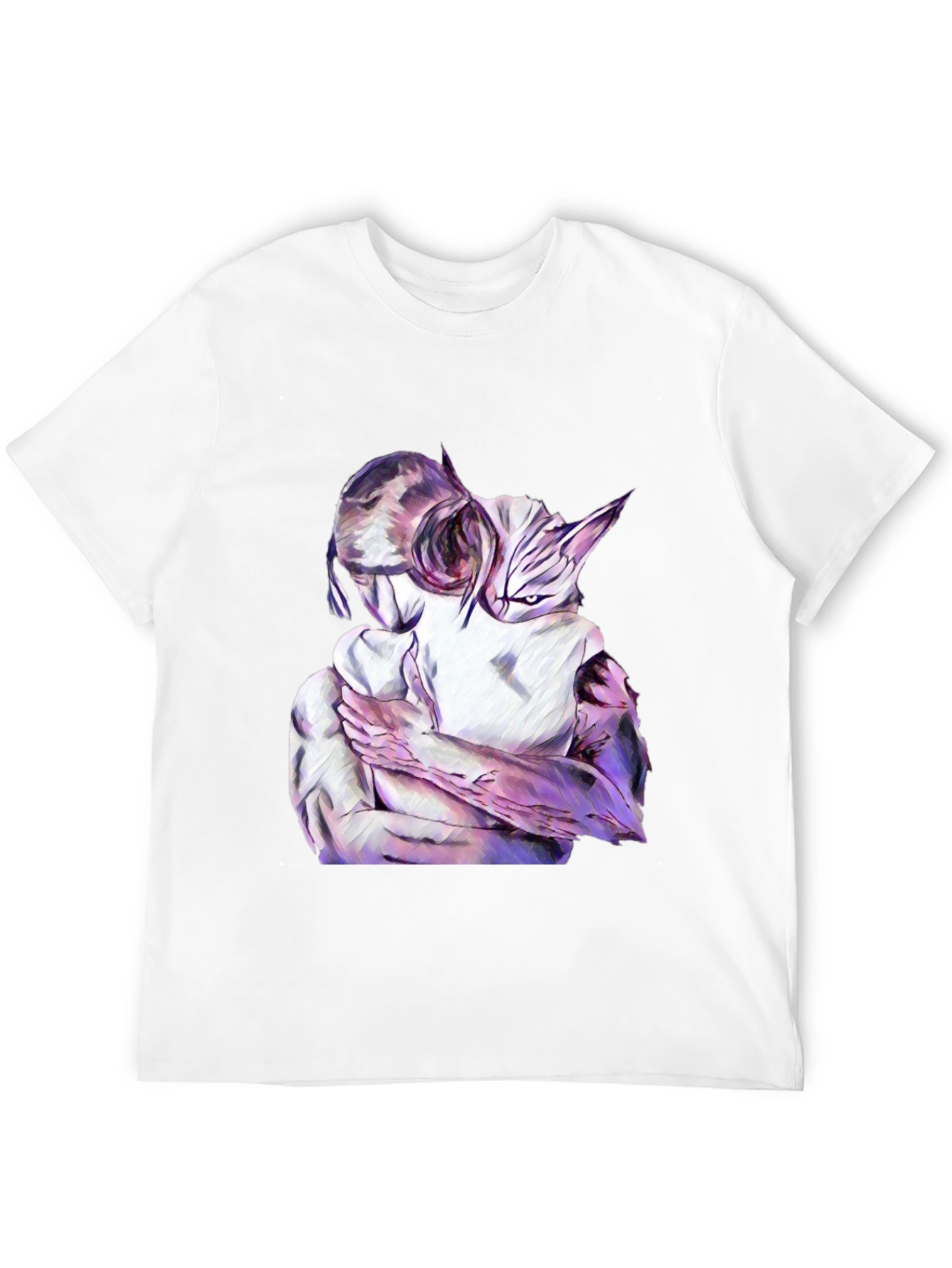 Black Abstract Hug Graphic Black T-Shirt view 12