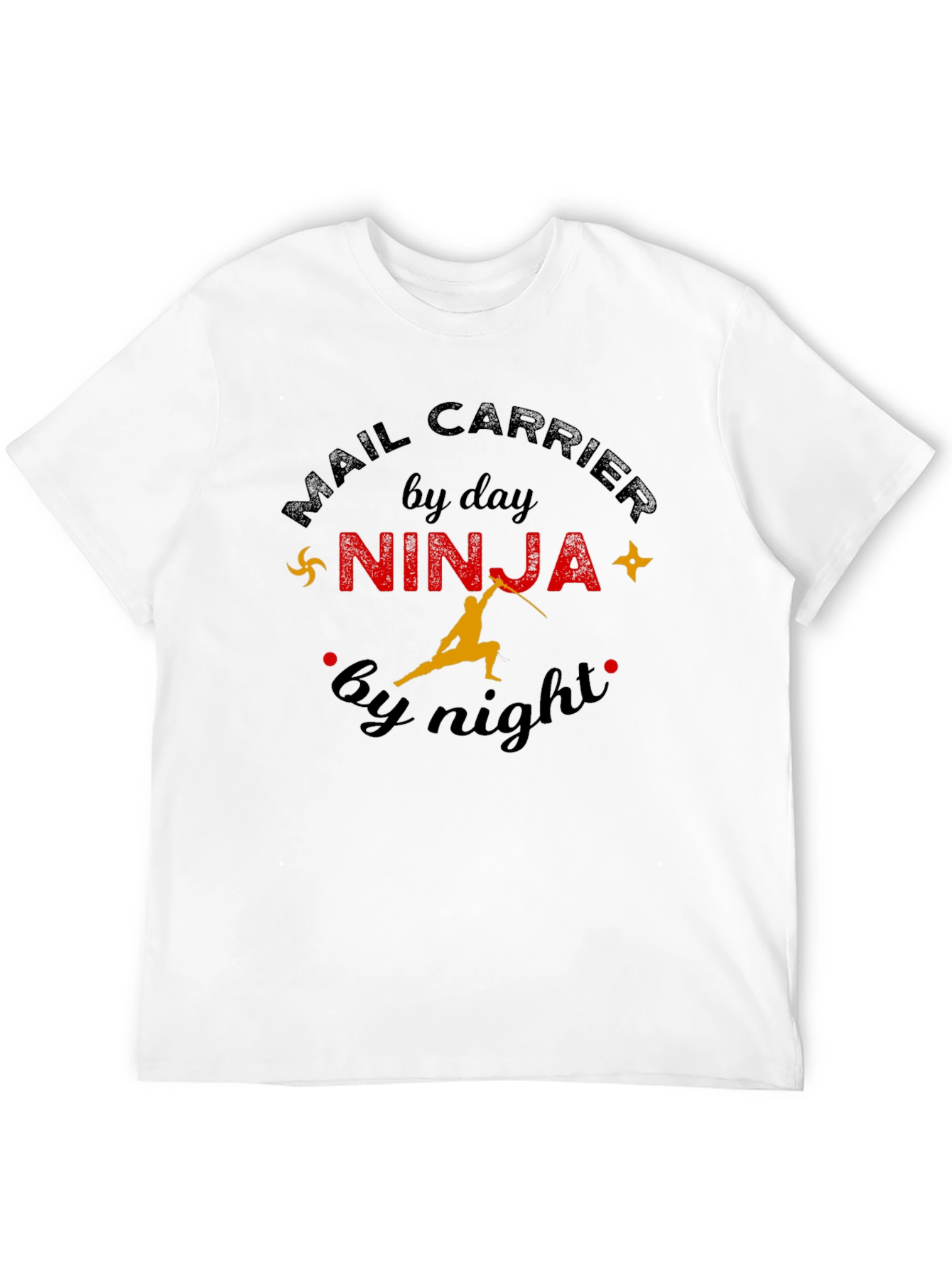 Black Mail Carrier Ninja T-Shirt - Day & Night view 12