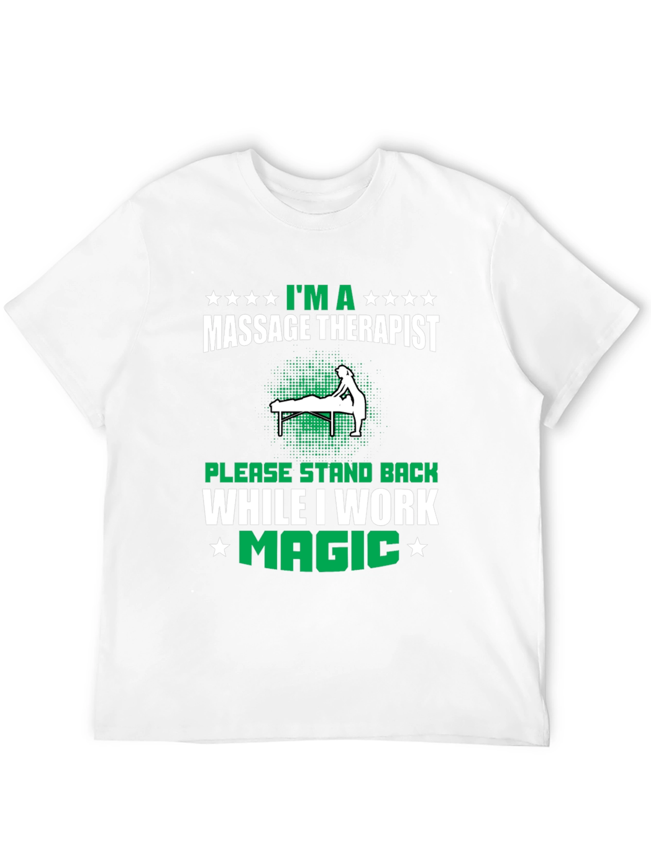 Black Massage Therapist T-Shirt - Work Magic view 12