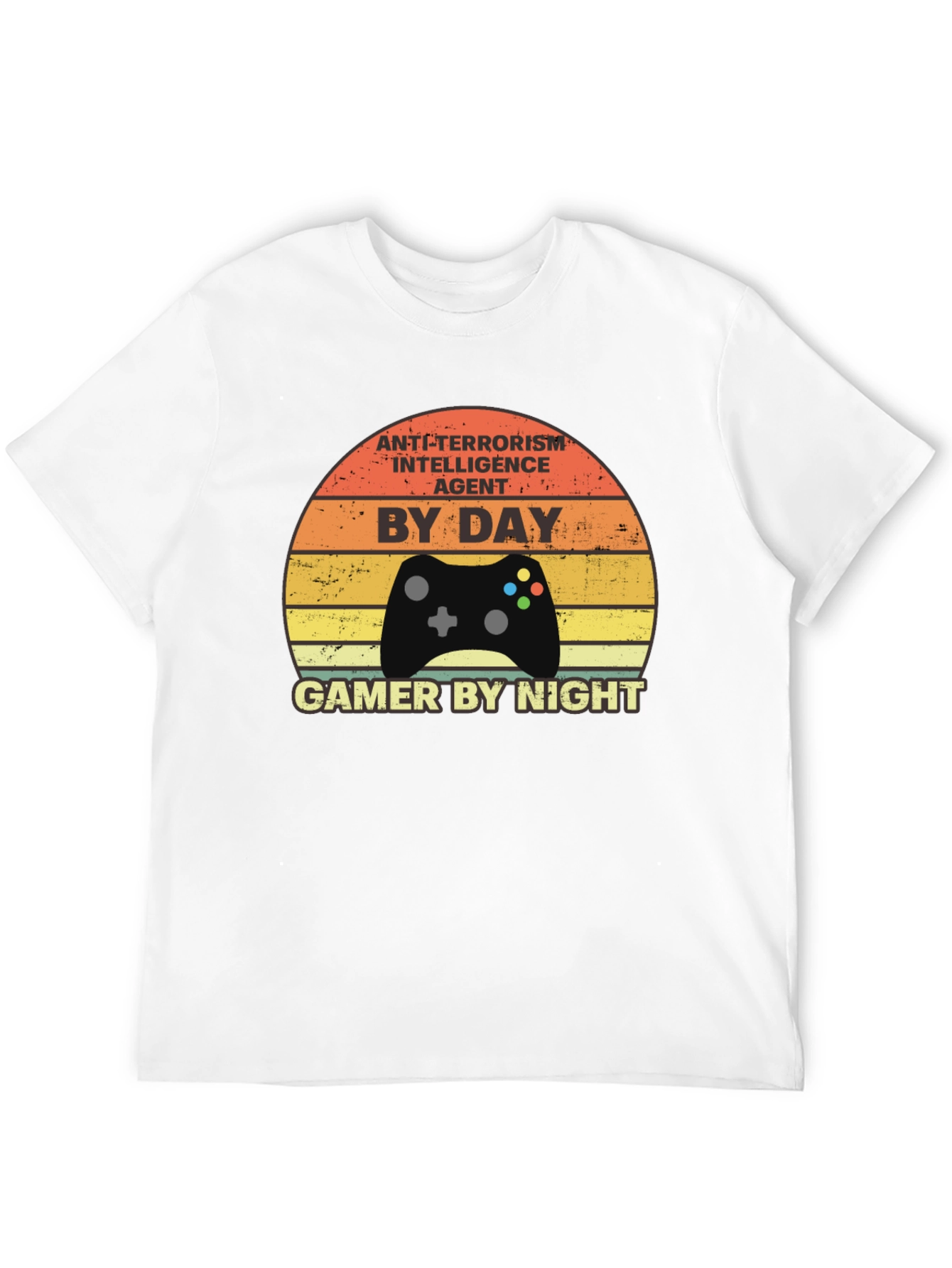 Black Anti-Terrorism Agent Gamer T-Shirt view 12