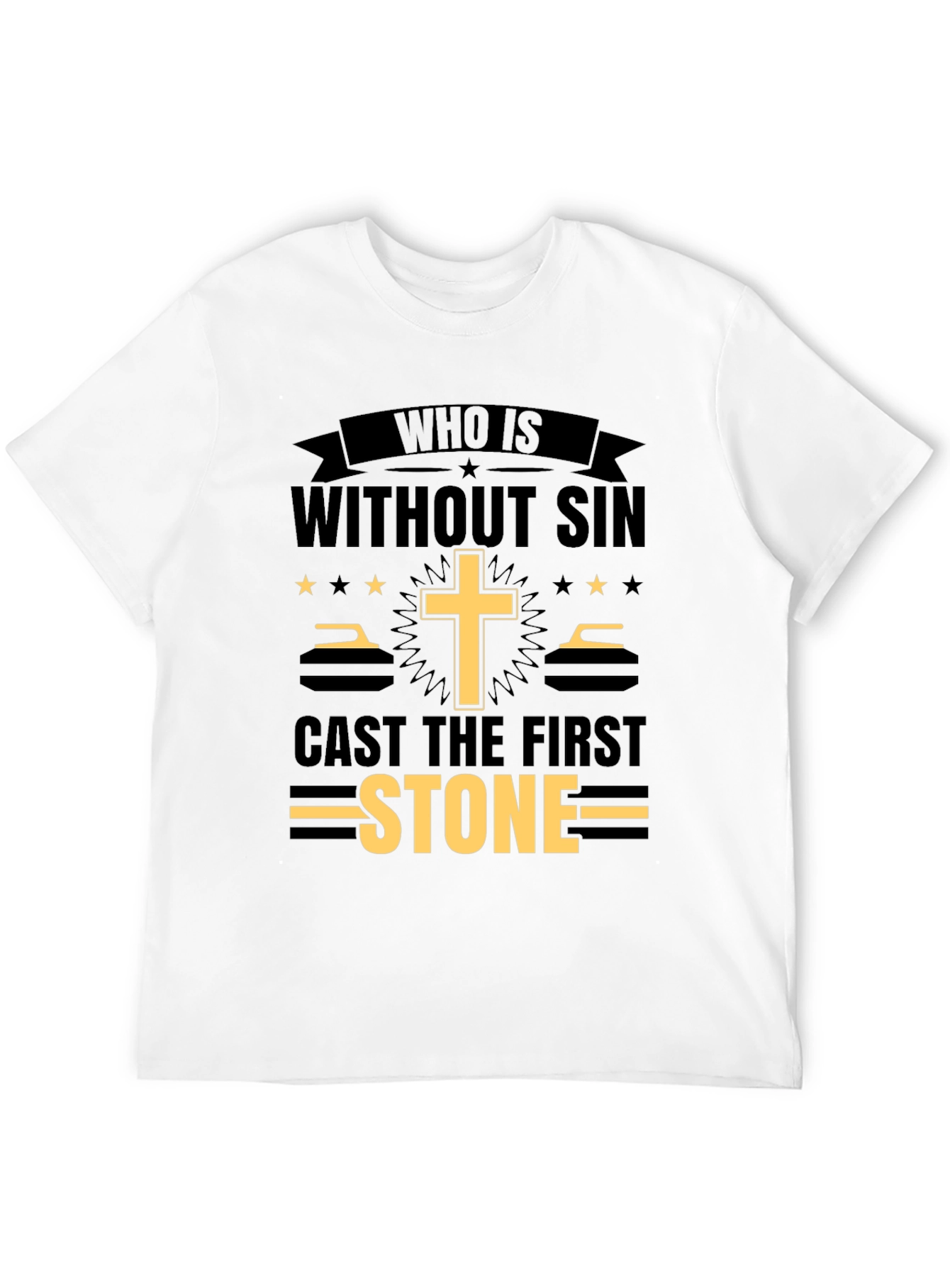 Black Who Is Without Sin T-Shirt view 12