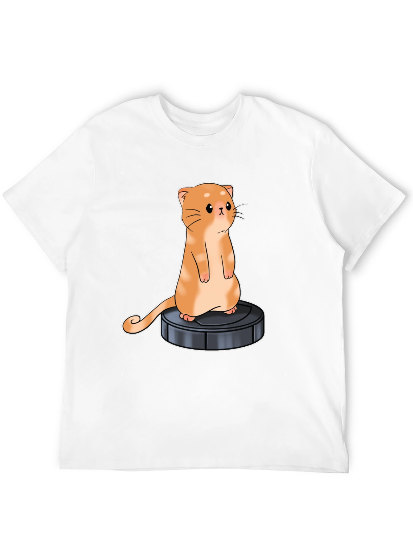 Black Cat on Robot Vacuum Graphic Tee view 12