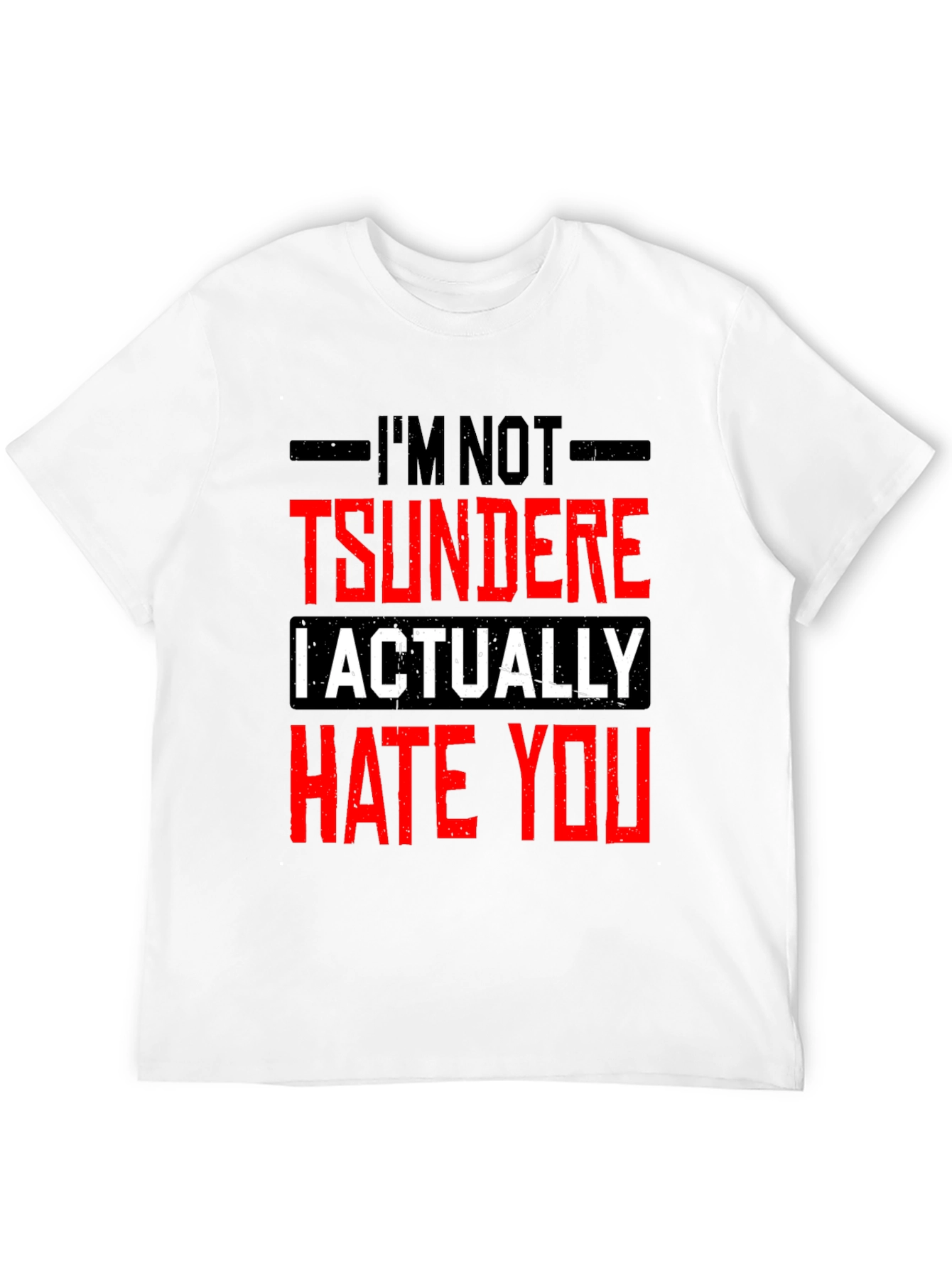 Black I'm Not Tsundere Funny Graphic Tee view 12
