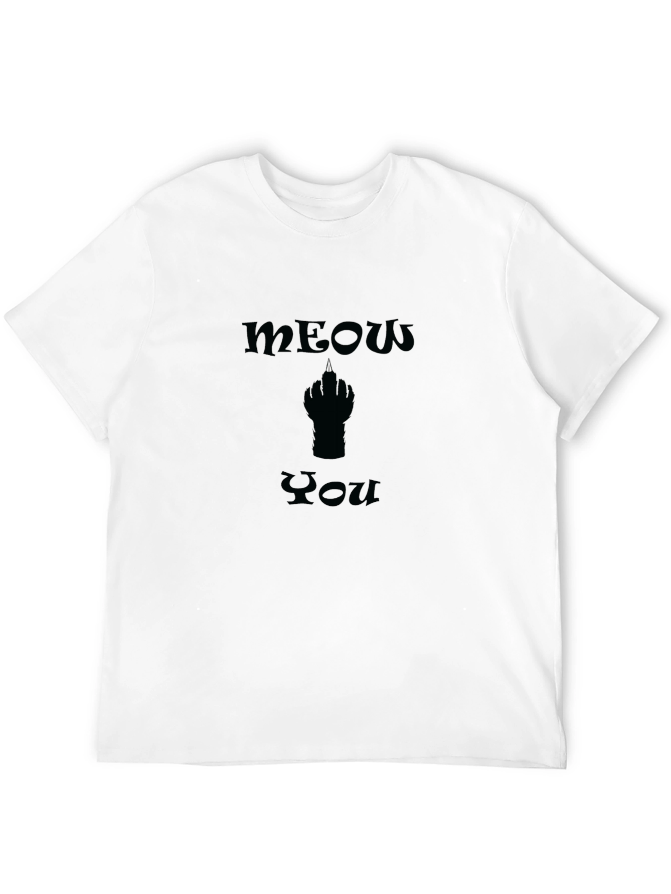 Black Meow You Graphic Tee - Black Cotton T-Shirt view 12