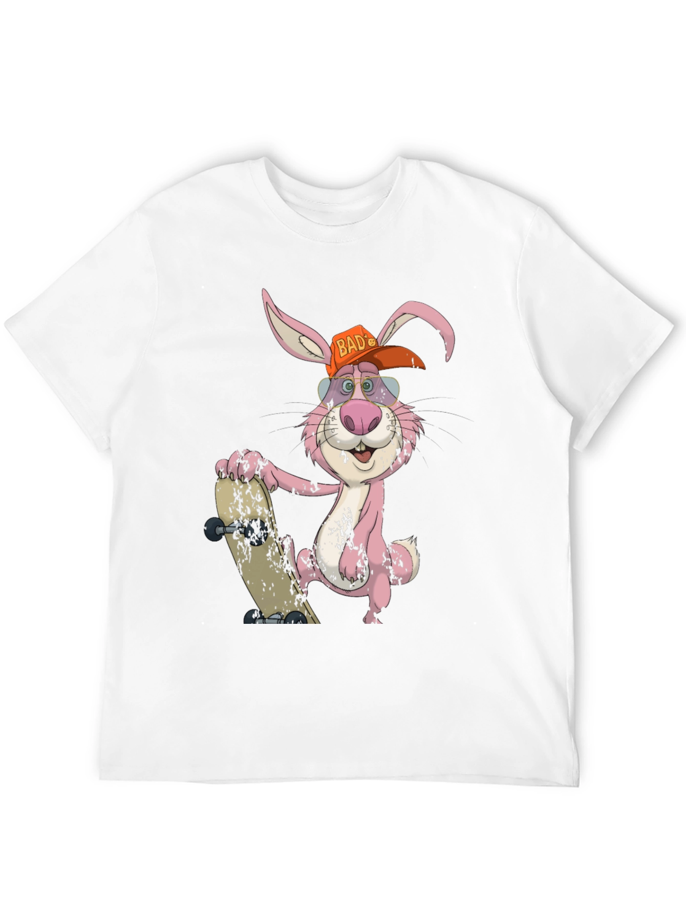 Black Cool Bunny Skateboarder Graphic Tee view 12