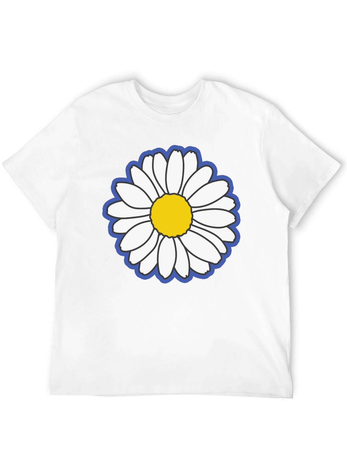 Black Daisy Flower Graphic Black Tee view 12