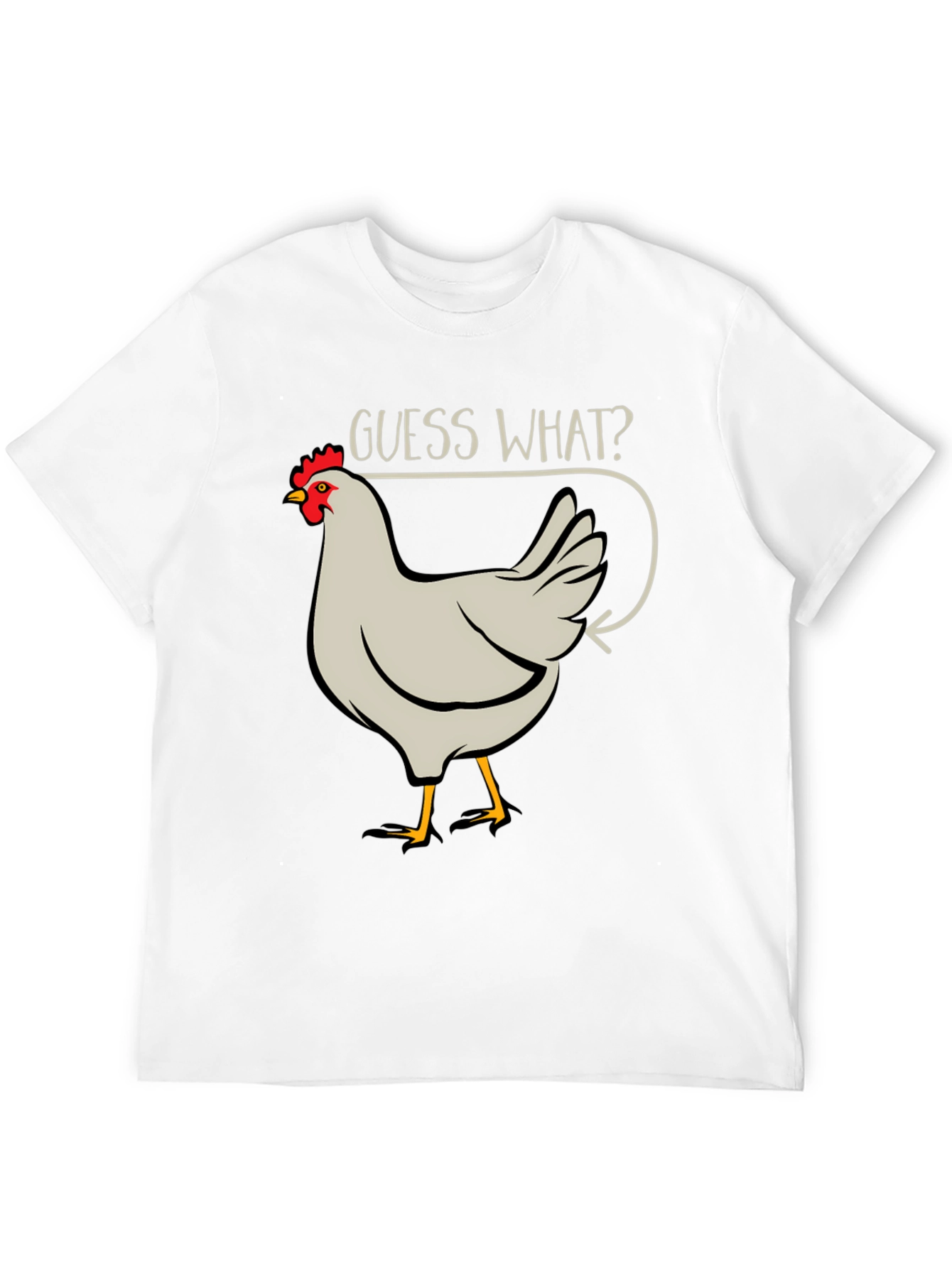 Black Guess What? Chicken Butt Men's Black T-Shirt view 12
