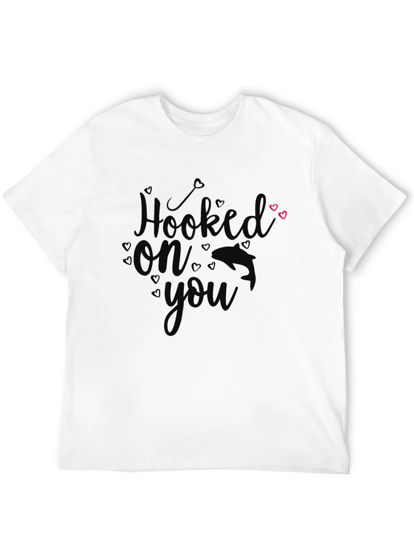 Black Hooked On You Graphic Tee - Black Cotton T-Shirt view 12