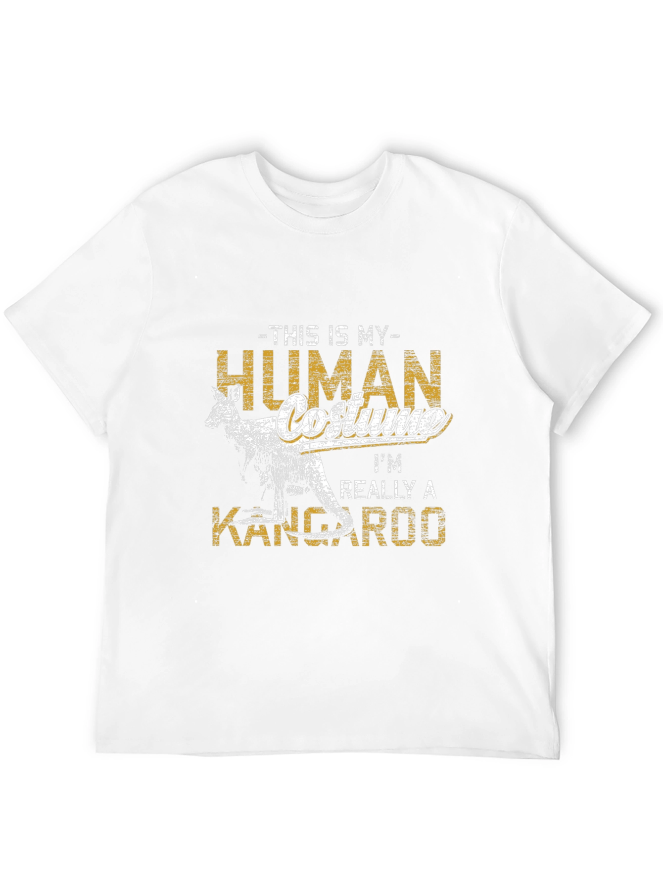 Black Funny Kangaroo Human Costume Graphic T-Shirt view 12