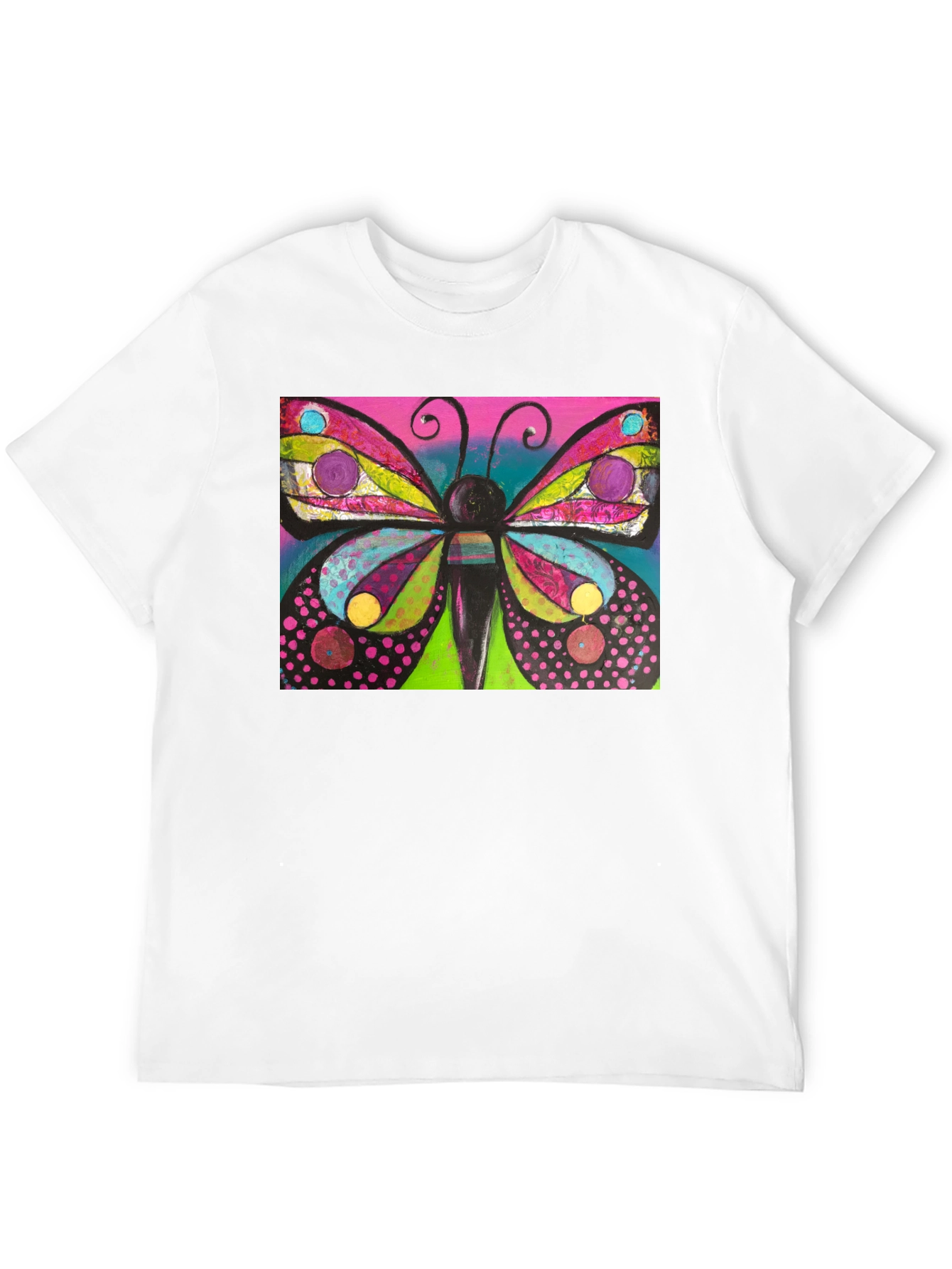 Black Butterfly Art Print Black T-Shirt view 12