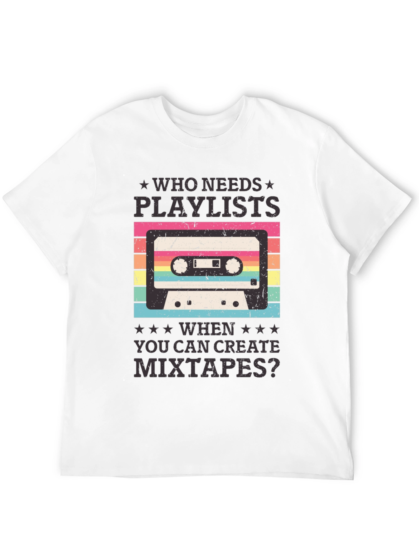 Black Retro Mixtape Graphic Tee - Who Needs Playlists? view 12