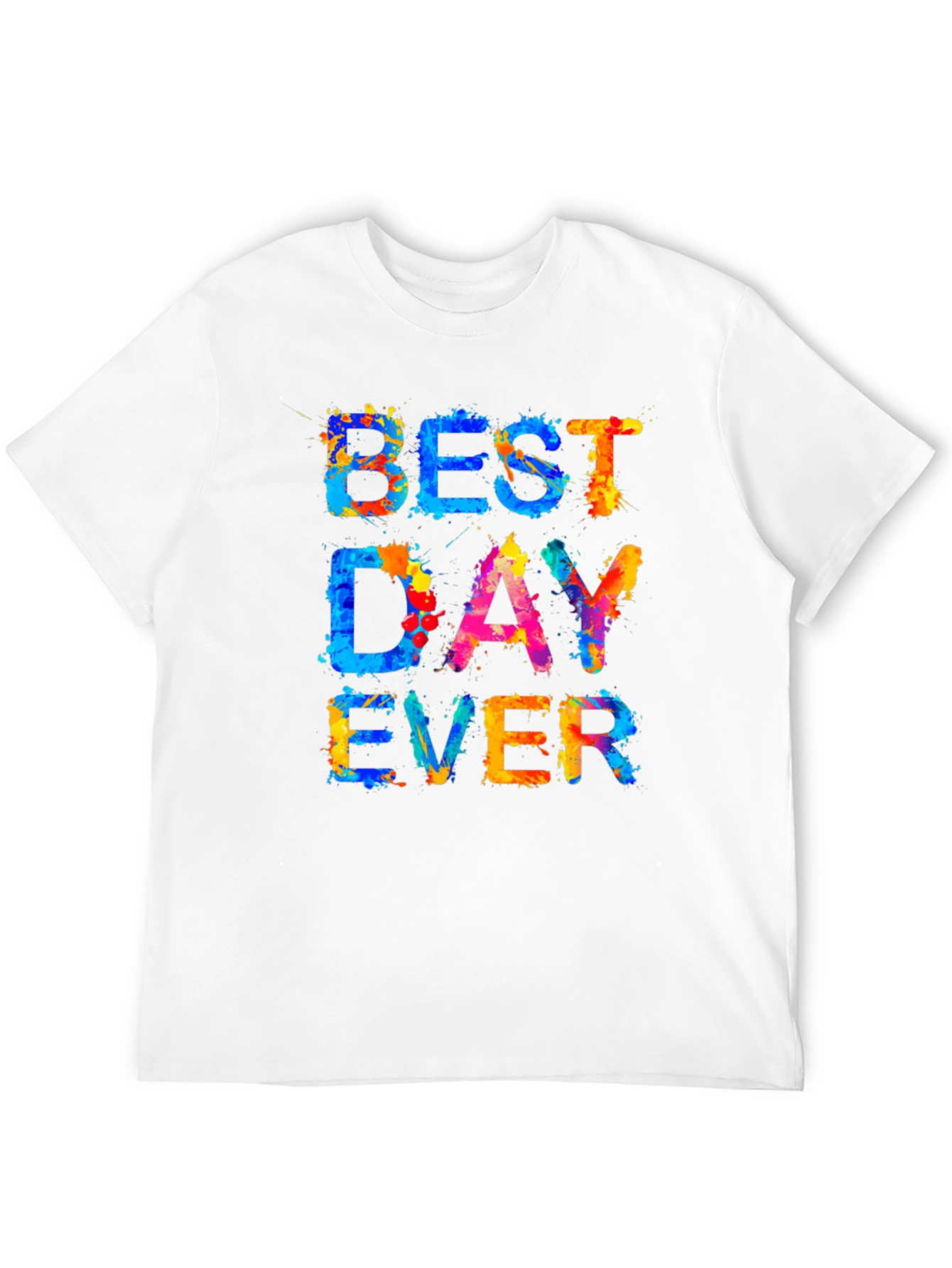 Black Best Day Ever Graphic Tee - Men's Colorful Shirt view 12