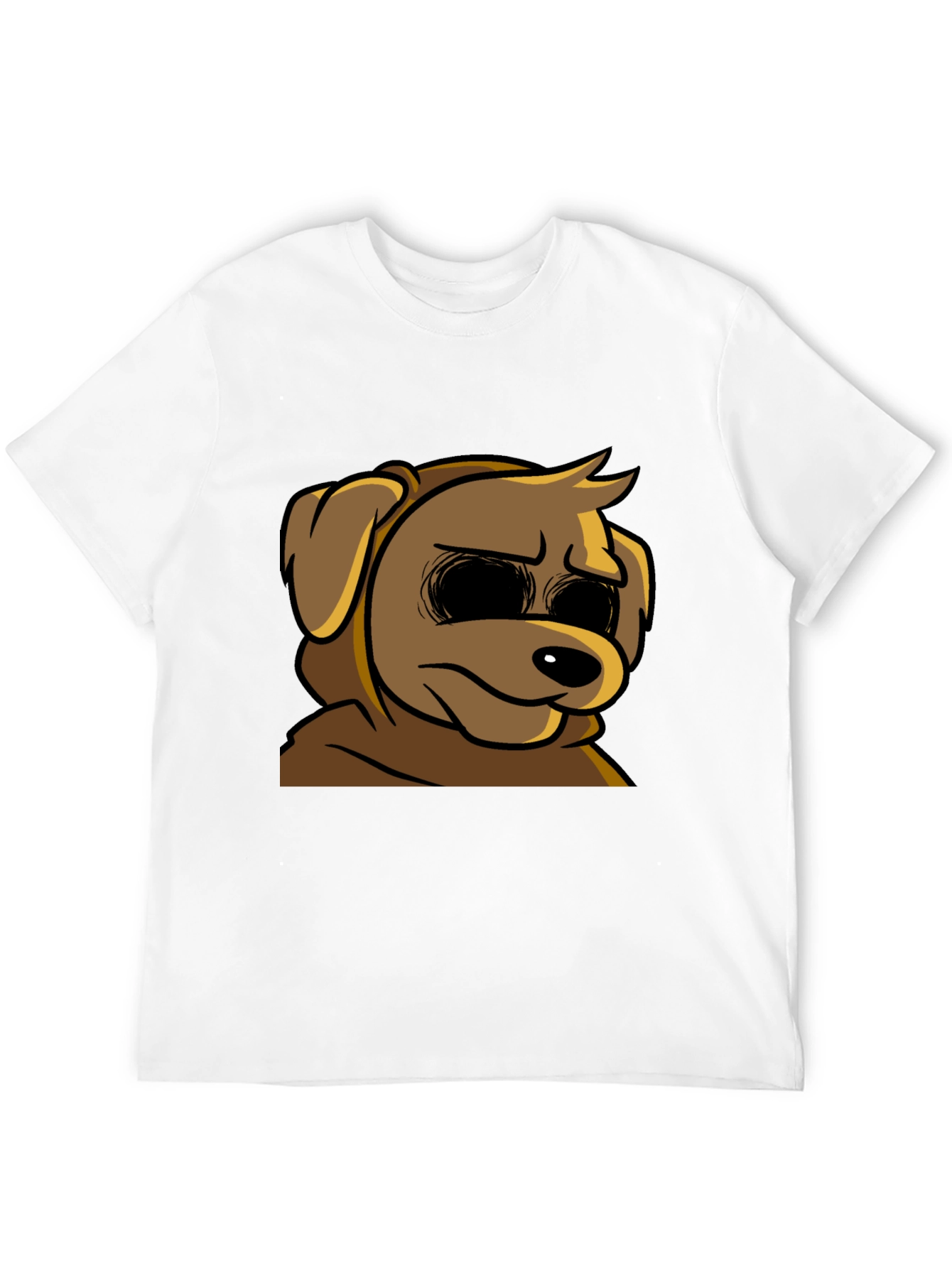 Black Cartoon Dog Graphic T-Shirt - Soft Black Tee view 12