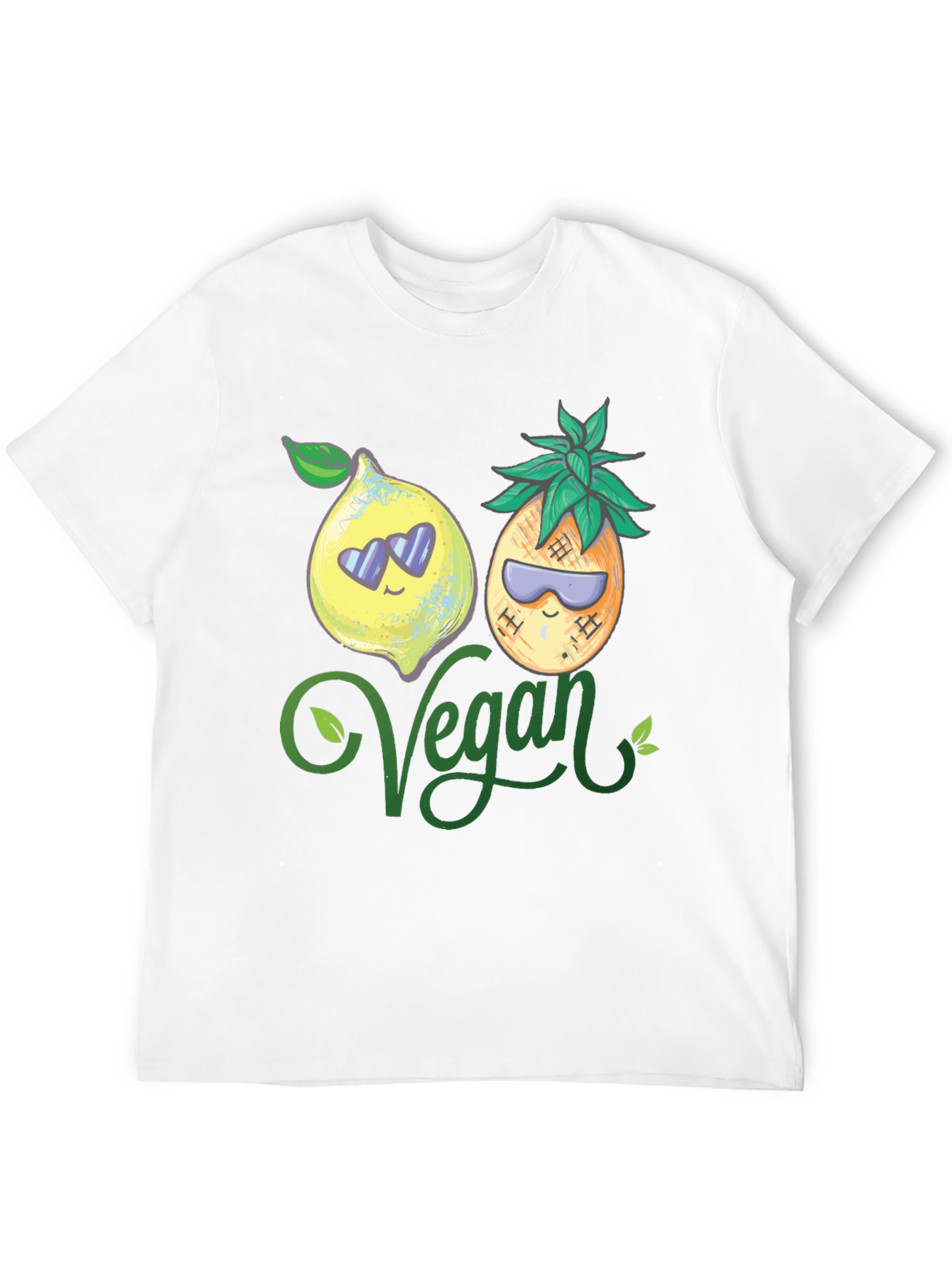 Black Vegan Lemon Pineapple Graphic Tee view 12