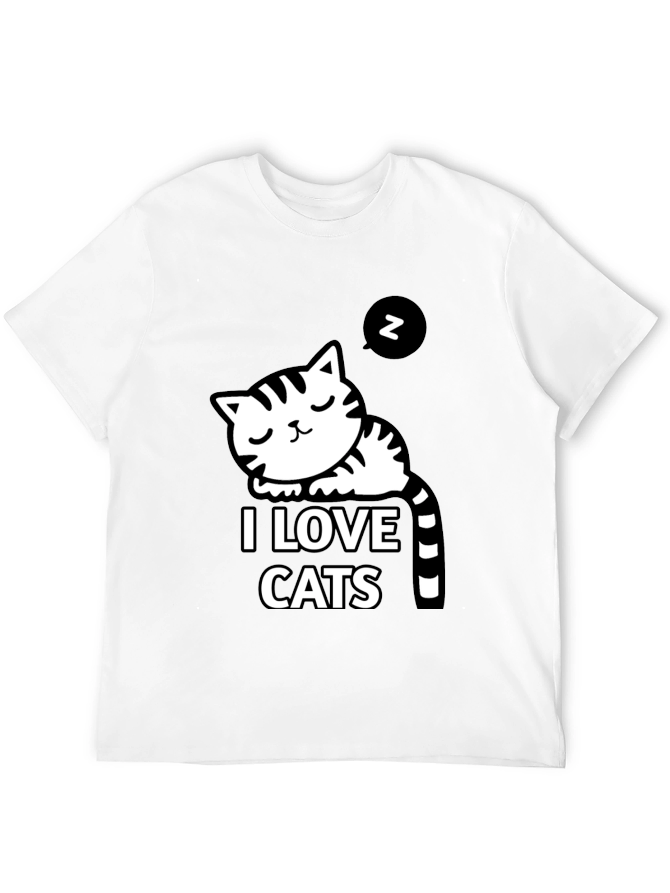 Black I Love Cats Black Graphic T-Shirt view 12