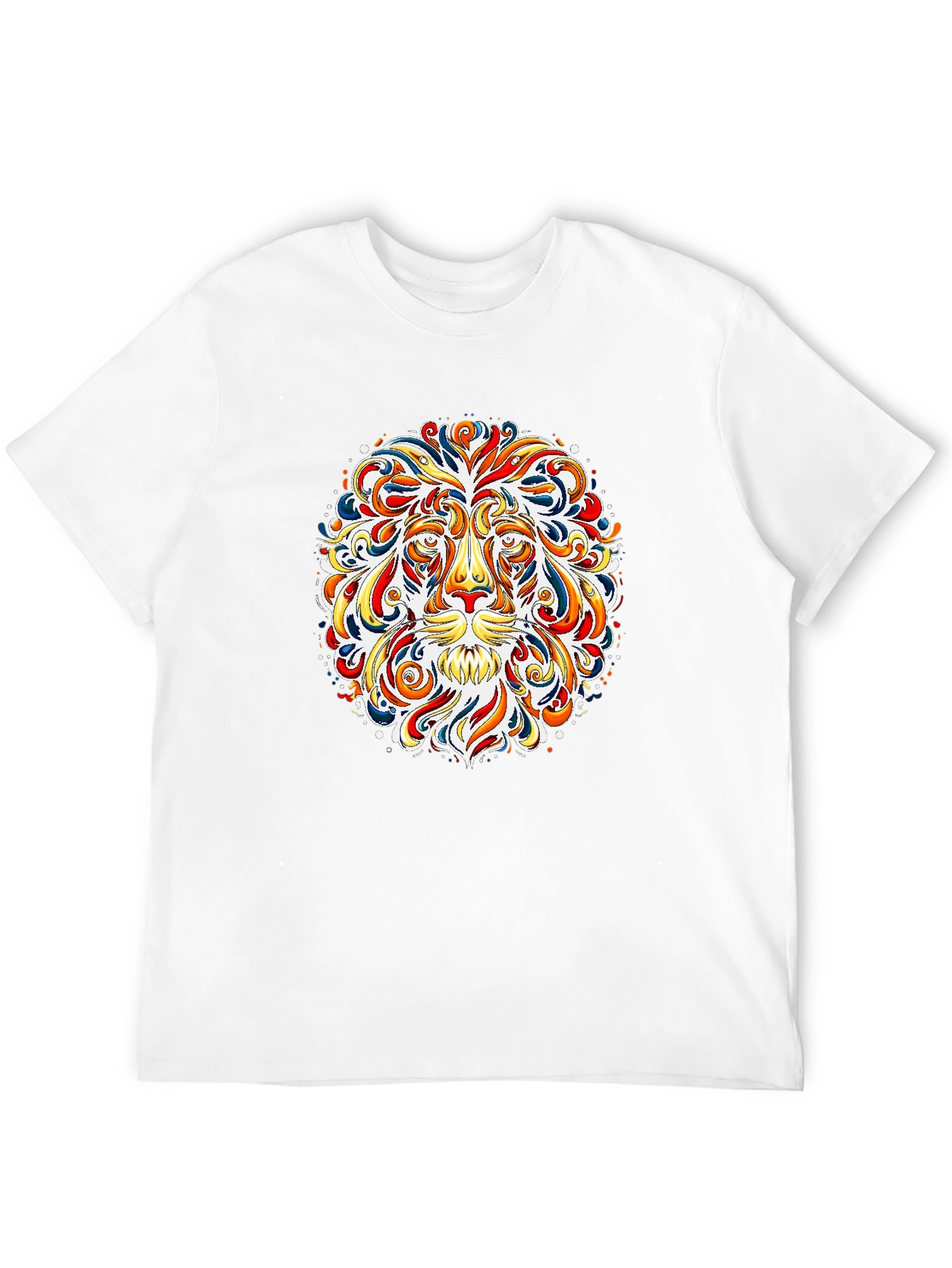 Black Vibrant Lion Graphic Tee - Bold Art T-Shirt view 12