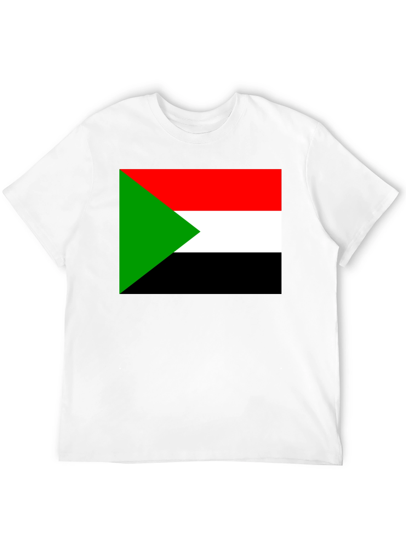 Black Sudan Flag T-Shirt - Black Cotton Tee view 12