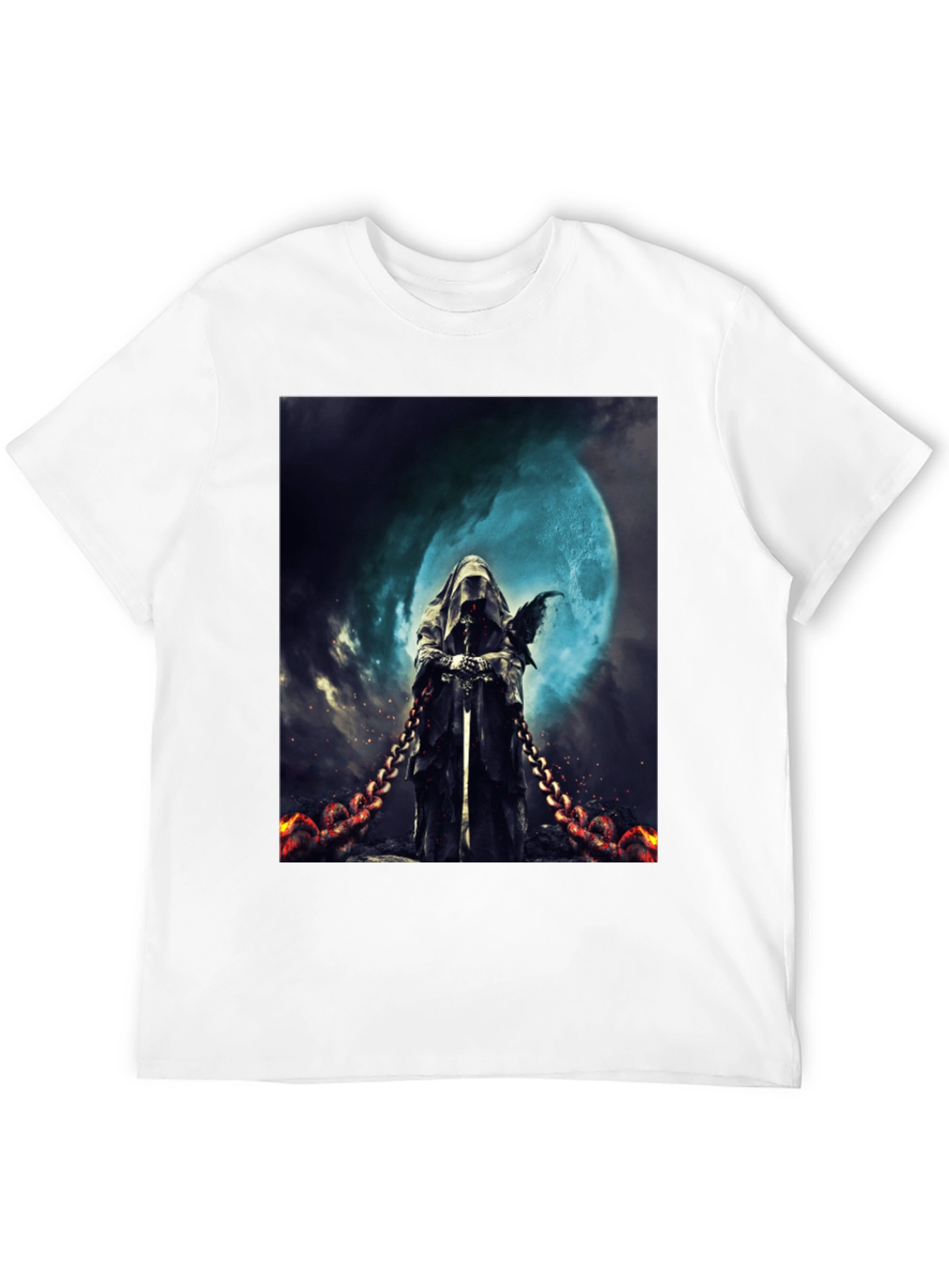 Black Grim Reaper Graphic Tee - Dark Fantasy Style view 12