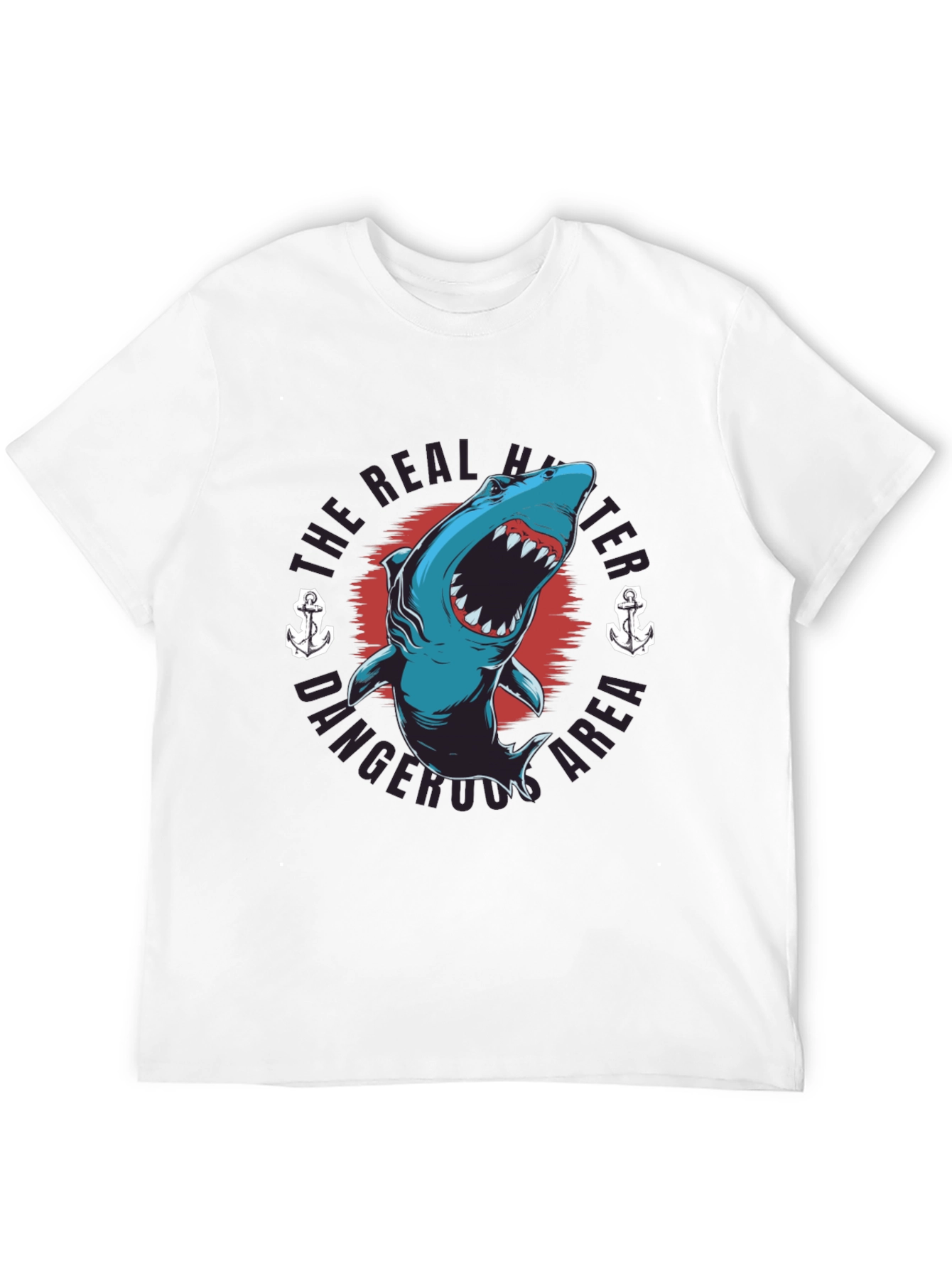 Black Dangerous Shark T-Shirt -  The Real Hunter Graphic Tee view 12