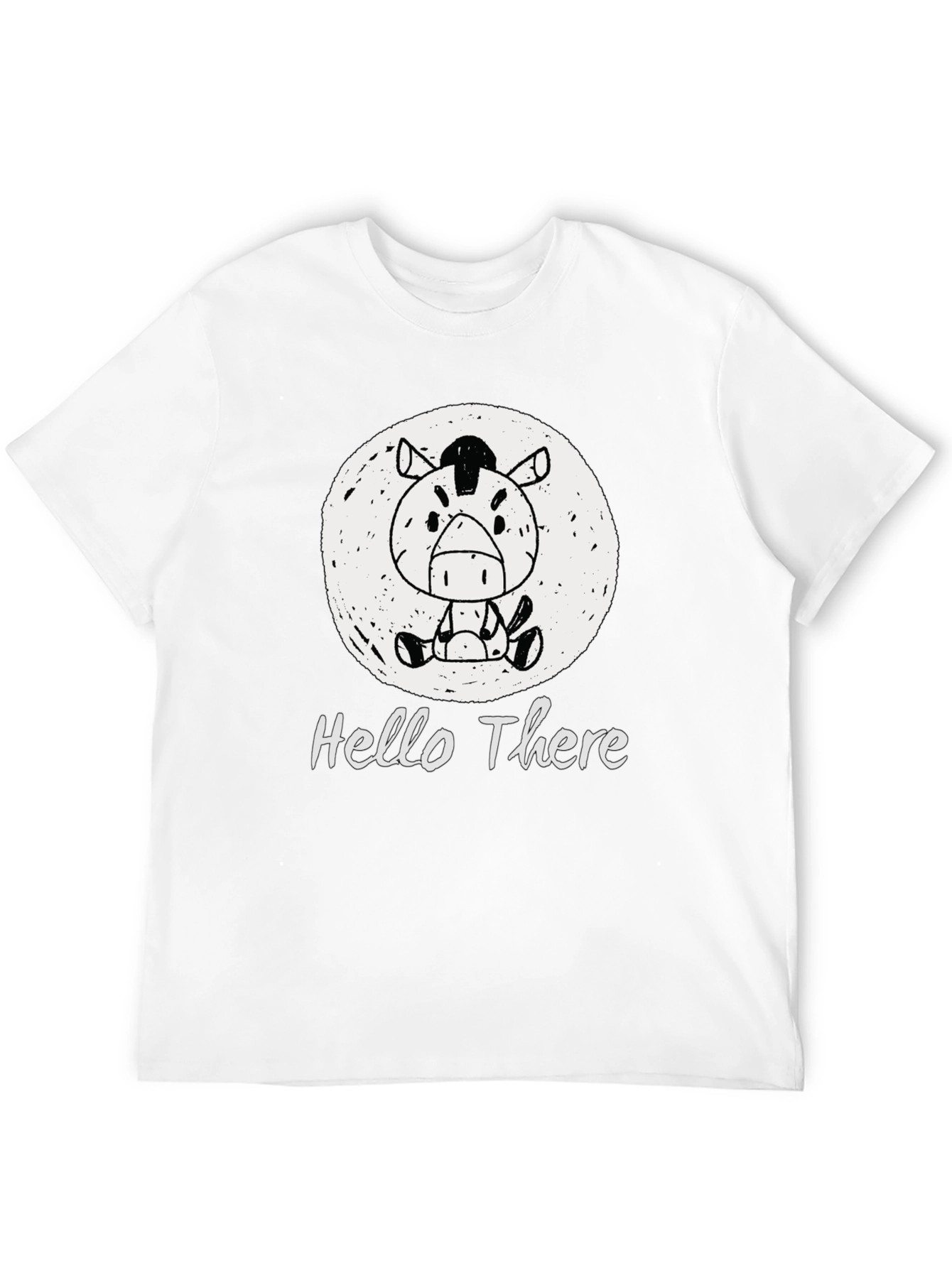 Black Hello There Zebra Graphic Tee - Unisex Black T-Shirt view 12