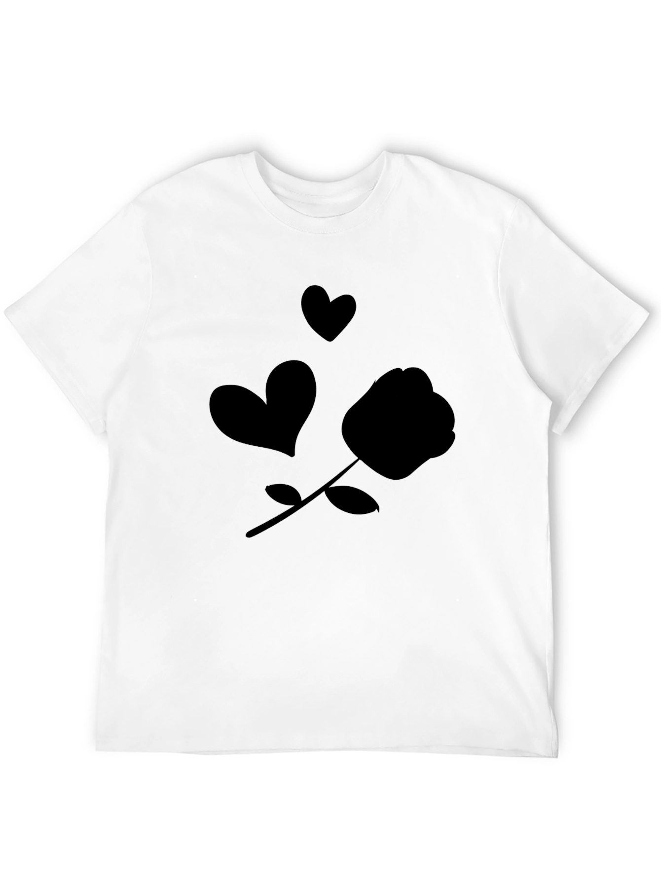 Black Rose & Hearts Graphic Black T-Shirt view 12