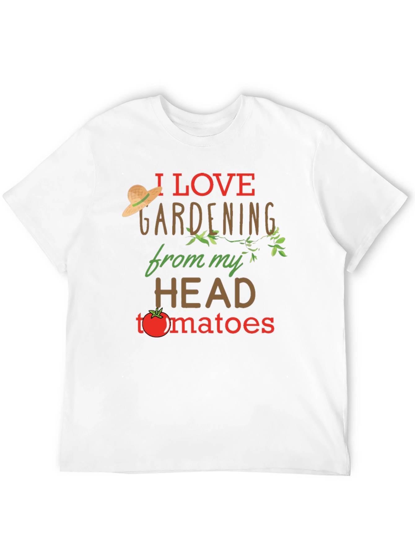 Black I Love Gardening Head Tomatoes Graphic T-Shirt view 12