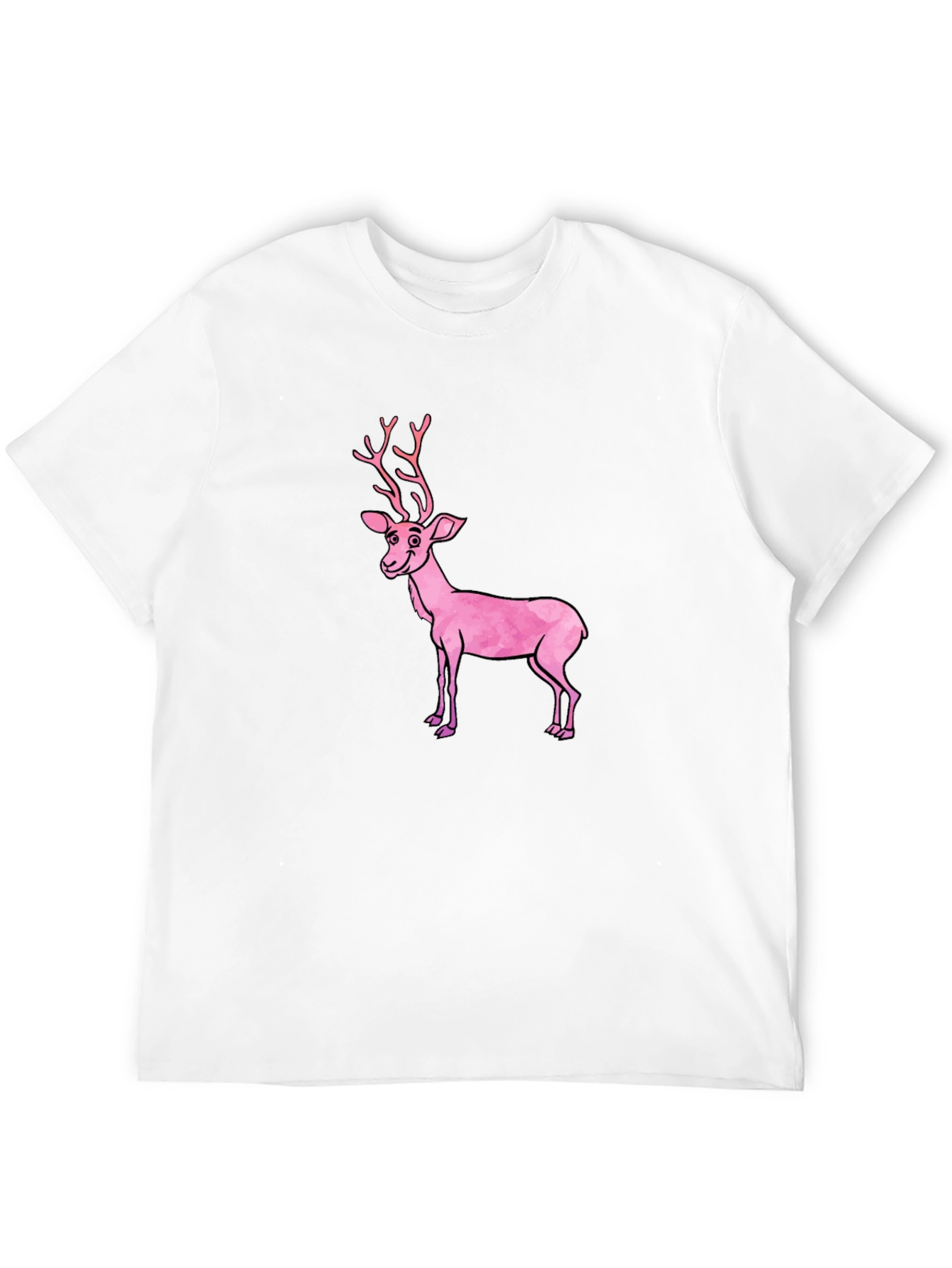 Black Black T-Shirt with Pink Deer Graphic view 12
