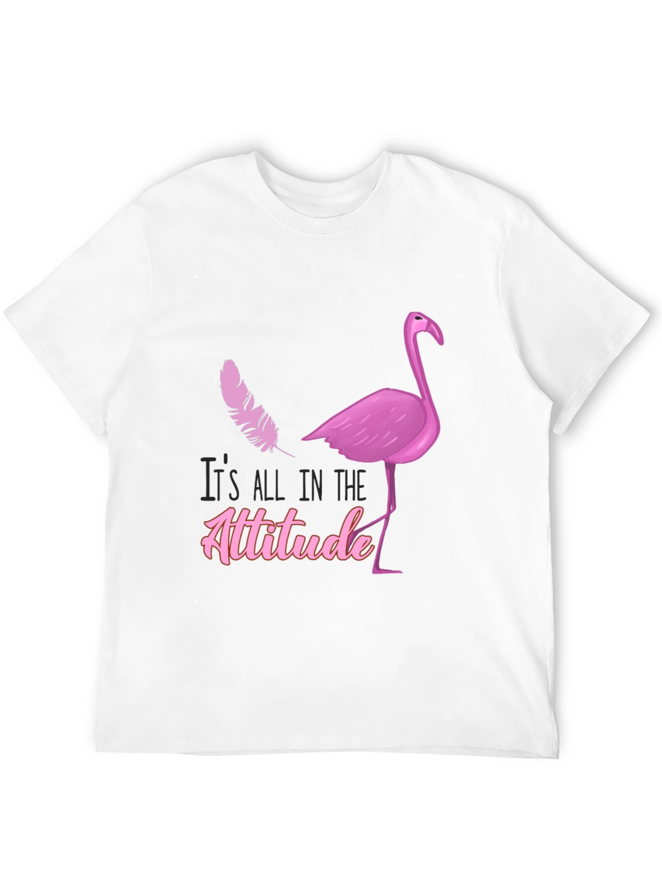 Black Attitude Flamingo T-Shirt - Stylish Graphic Tee view 12