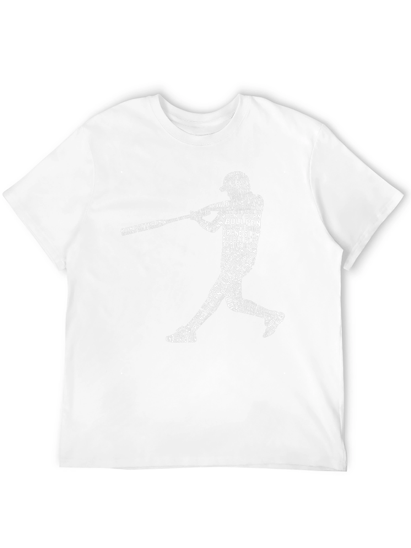 Black Baseball Word Art T-Shirt - Batter Silhouette Tee view 12
