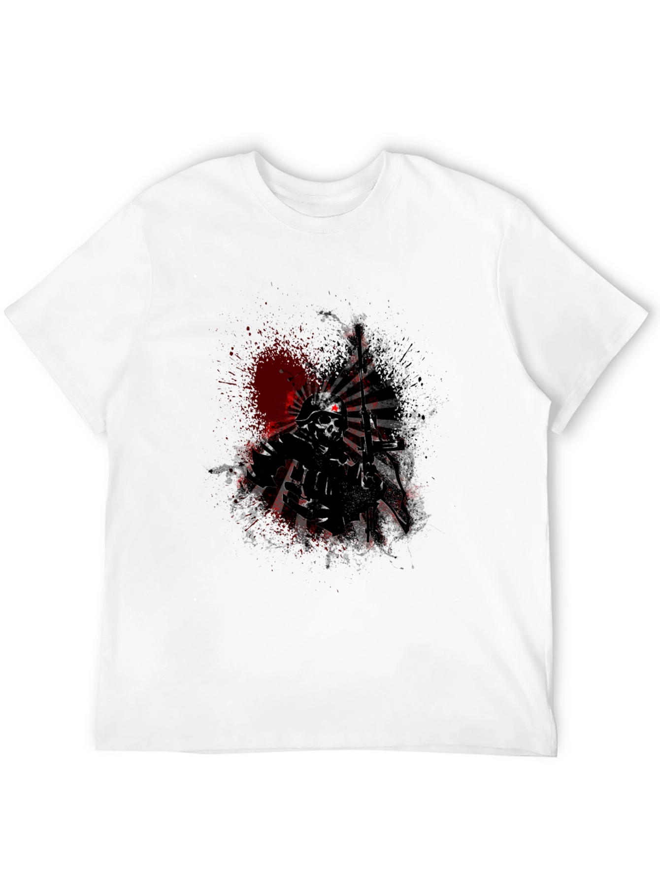 Black Skull Soldier Graphic Tee - Black view 12