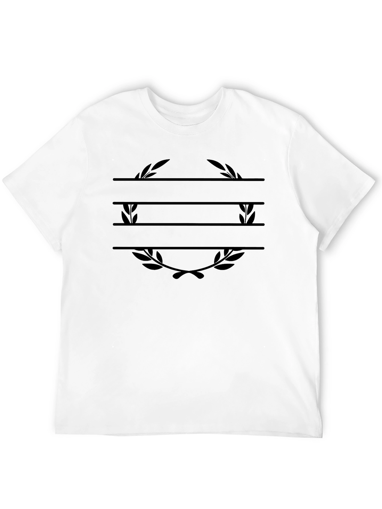 Black Personalized Laurel Wreath T-Shirt view 12