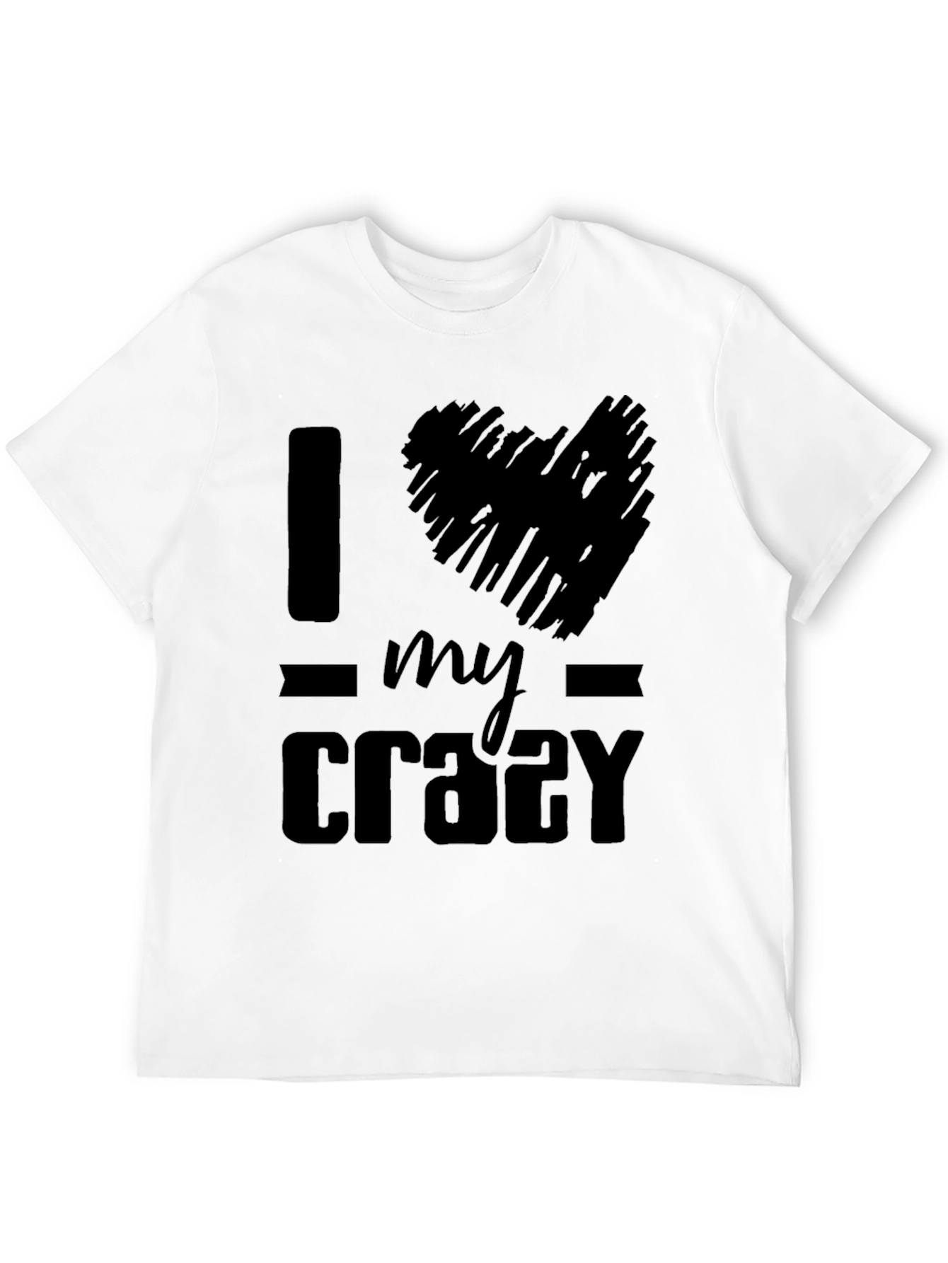 Black I Heart My Crazy T-Shirt - Black Graphic Tee view 12