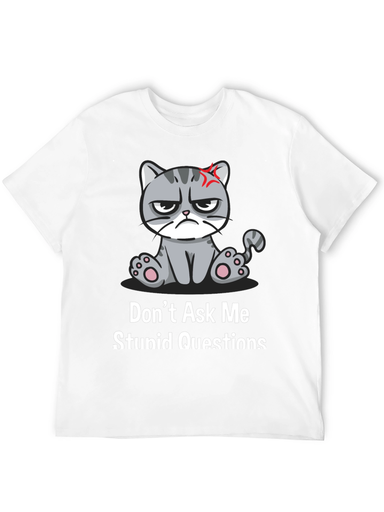 Black Grumpy Cat T-Shirt - Don't Ask Me Stupid Questions view 12