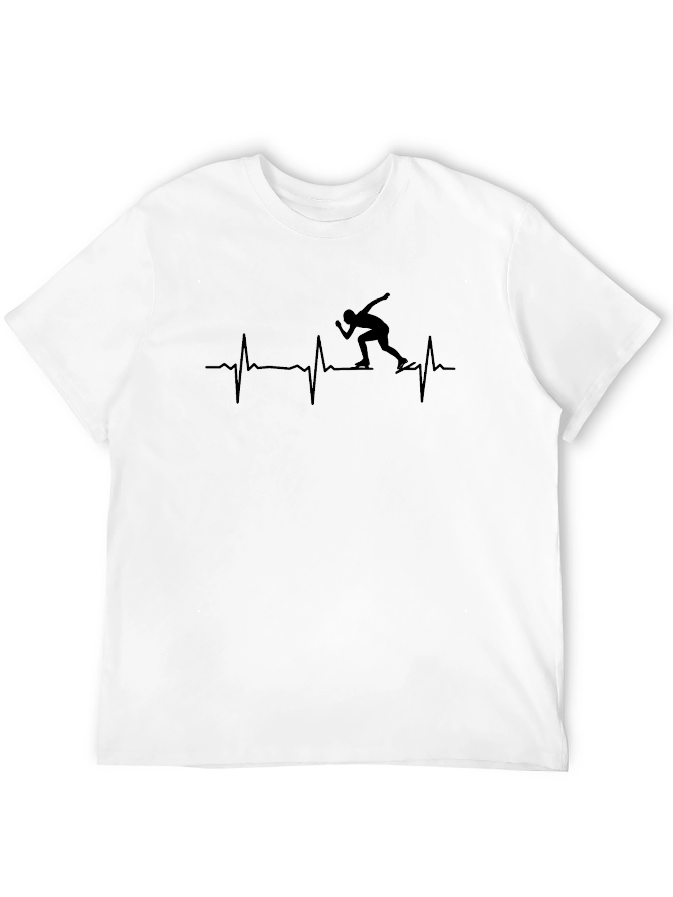 Black Runner Heartbeat Graphic Tee - Athletic Black T-Shirt view 12
