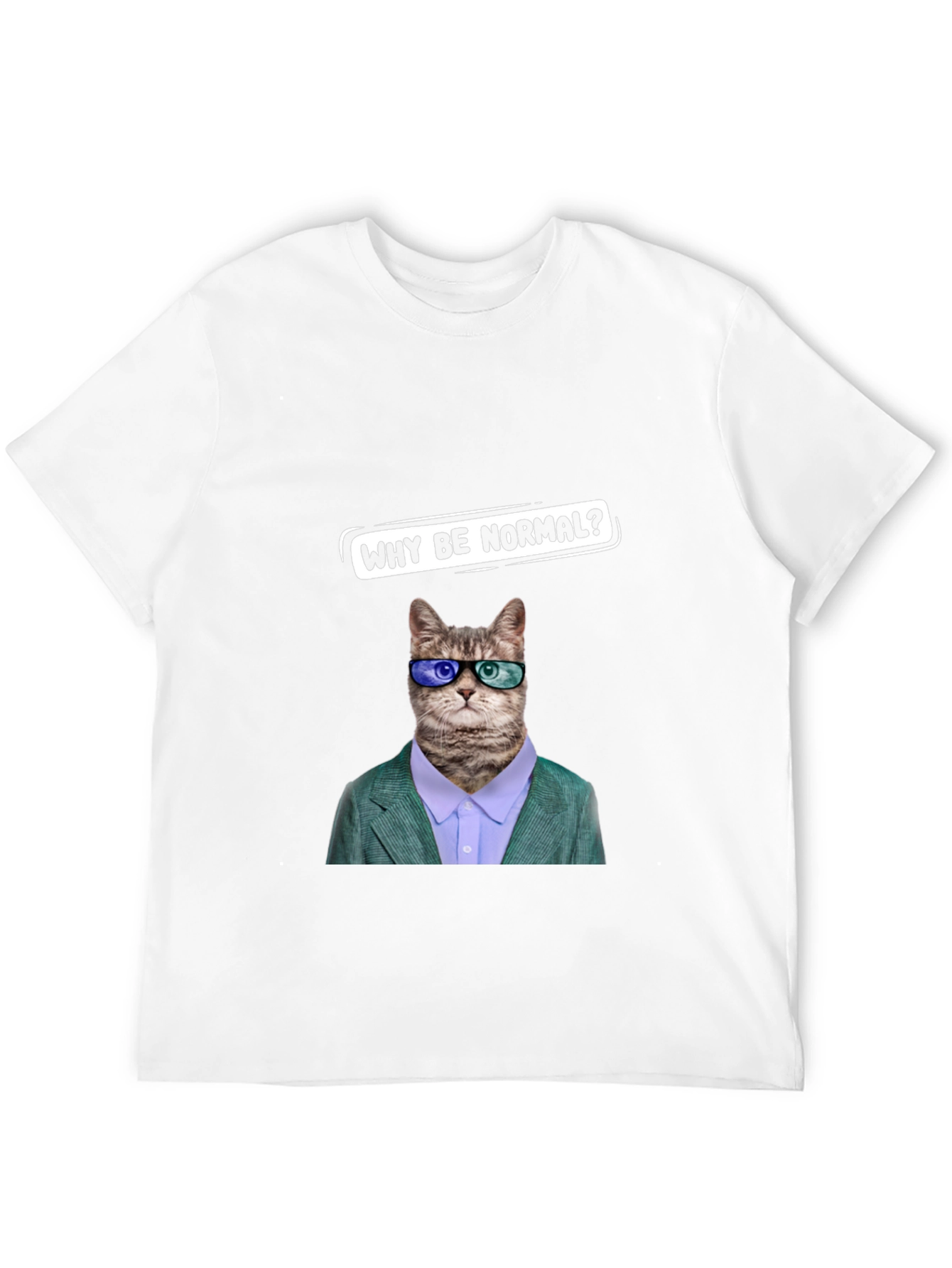 Black Funny Cat T-Shirt - Why Be Normal? view 12