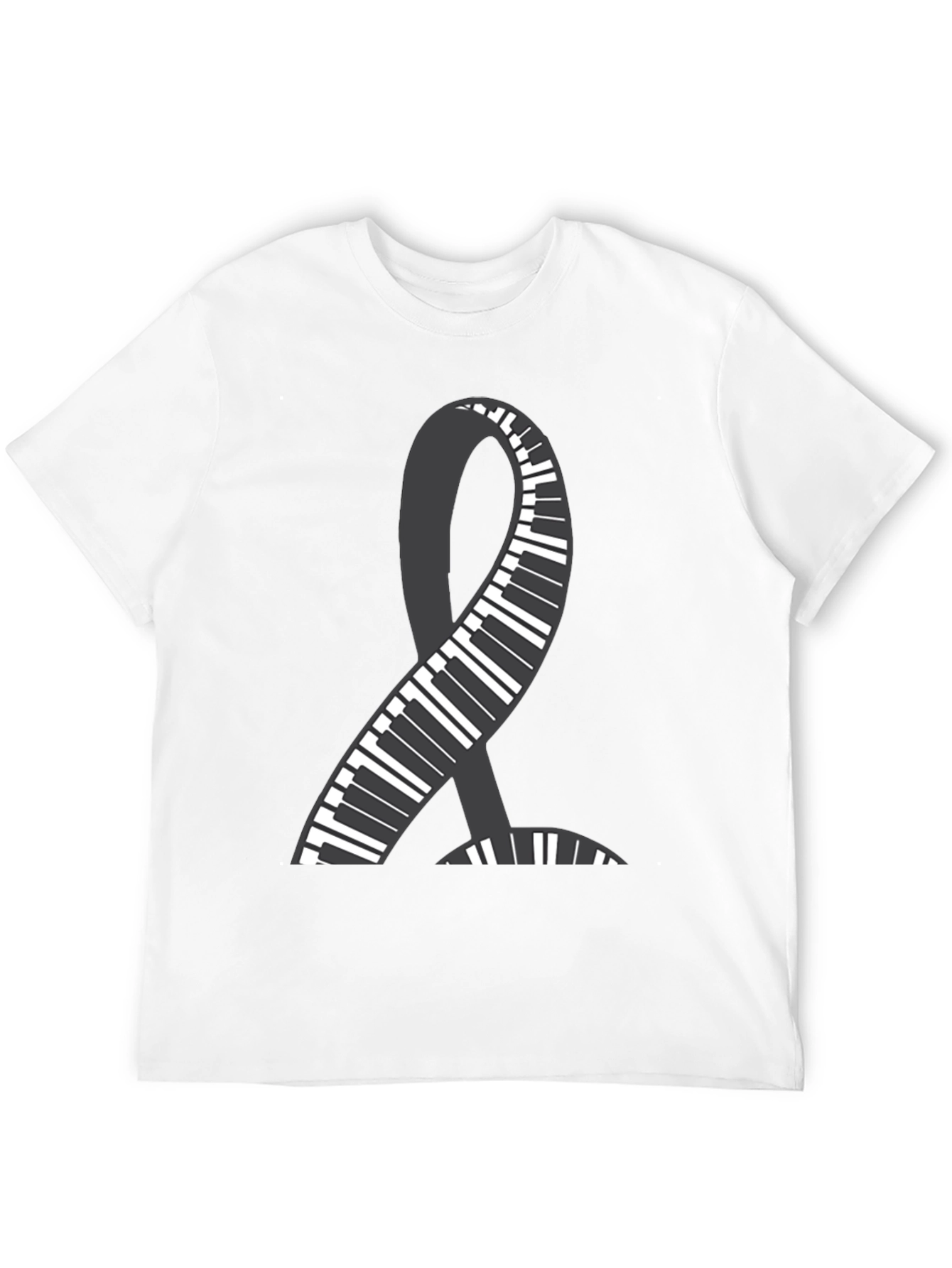 Black Piano Ribbon Graphic Tee - Music Lover Shirt view 12