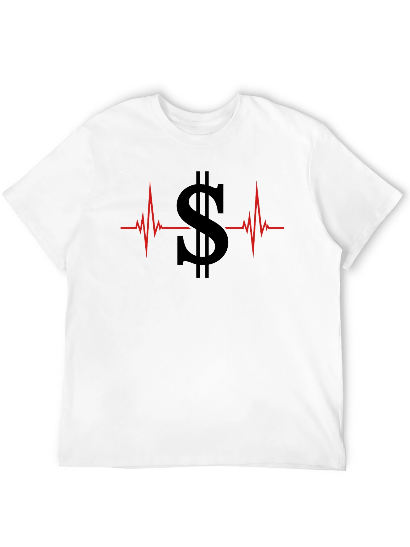 Black Money Heartbeat Graphic Tee - Black Cotton T-Shirt view 12