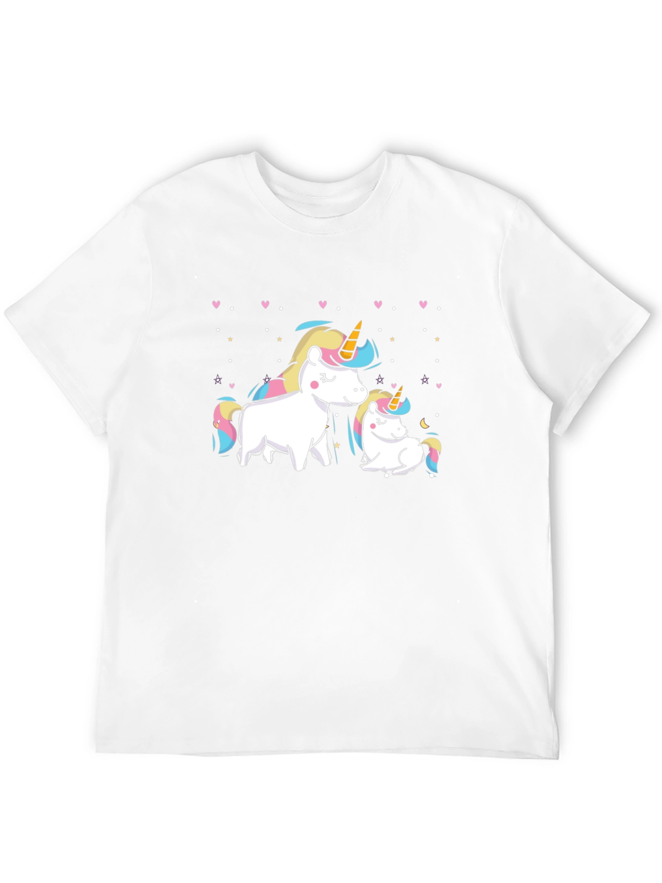 Black Cute Unicorn Mom and Baby Graphic T-Shirt view 12