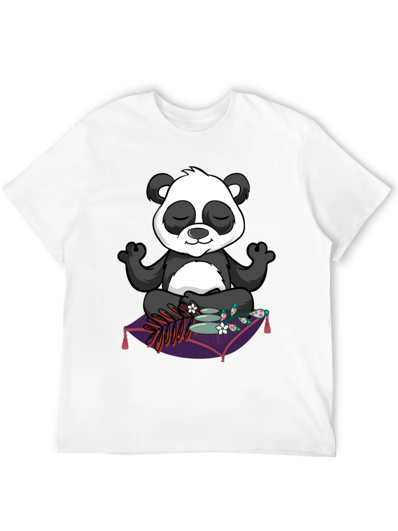 Black Zen Panda T-Shirt: Meditating Panda Design view 12