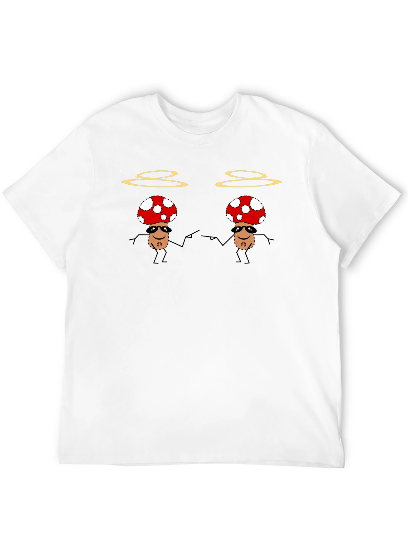 Black Funky Mushroom T-Shirt - Black Cotton Tee view 12