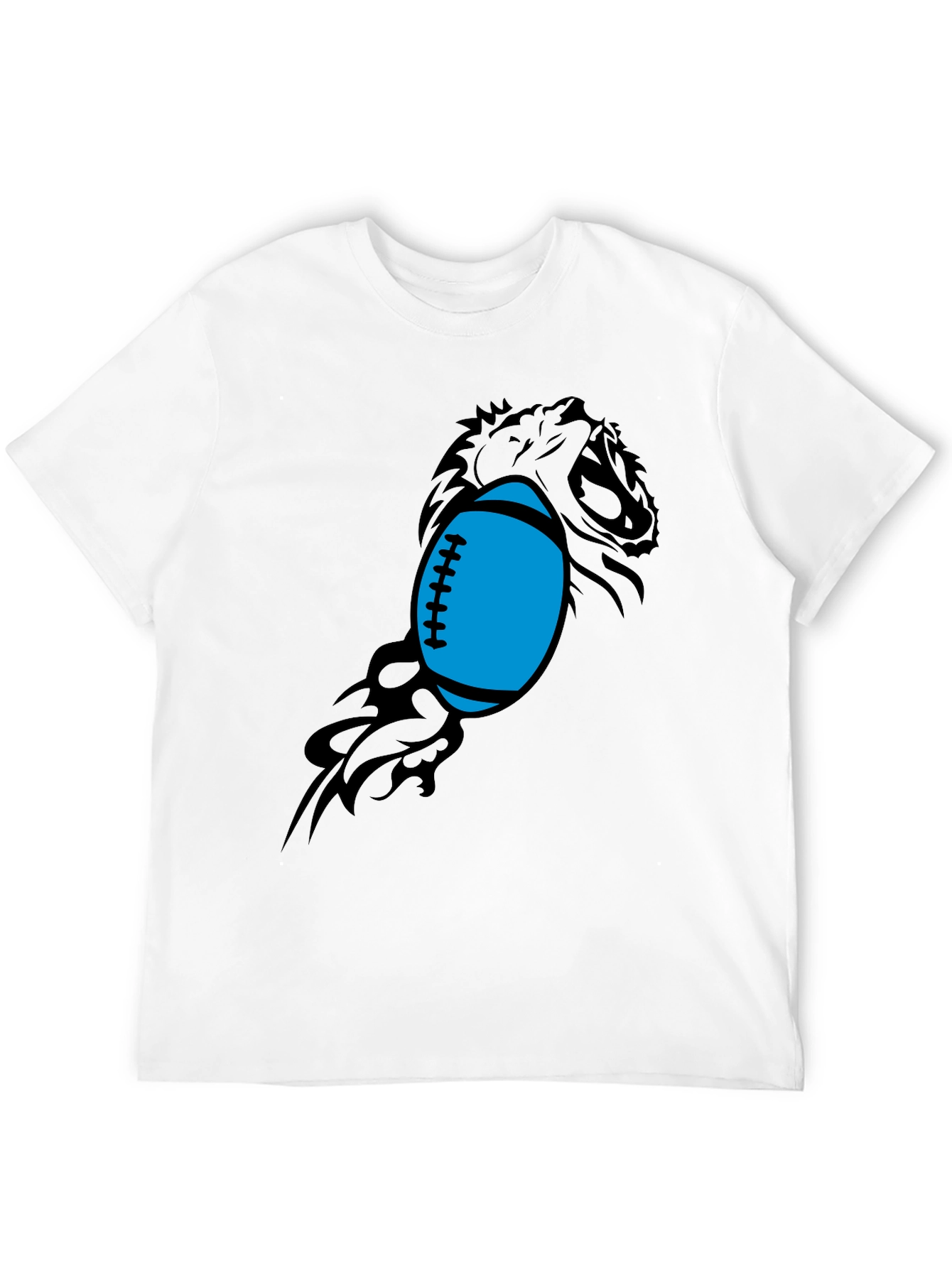 Black Lion Football Graphic Tee - Black Cotton Blend view 12
