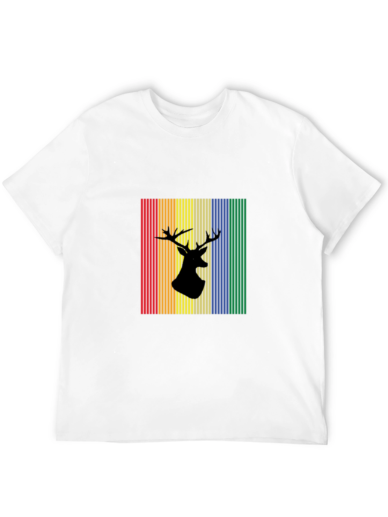 Black Rainbow Deer Silhouette Graphic Tee view 12