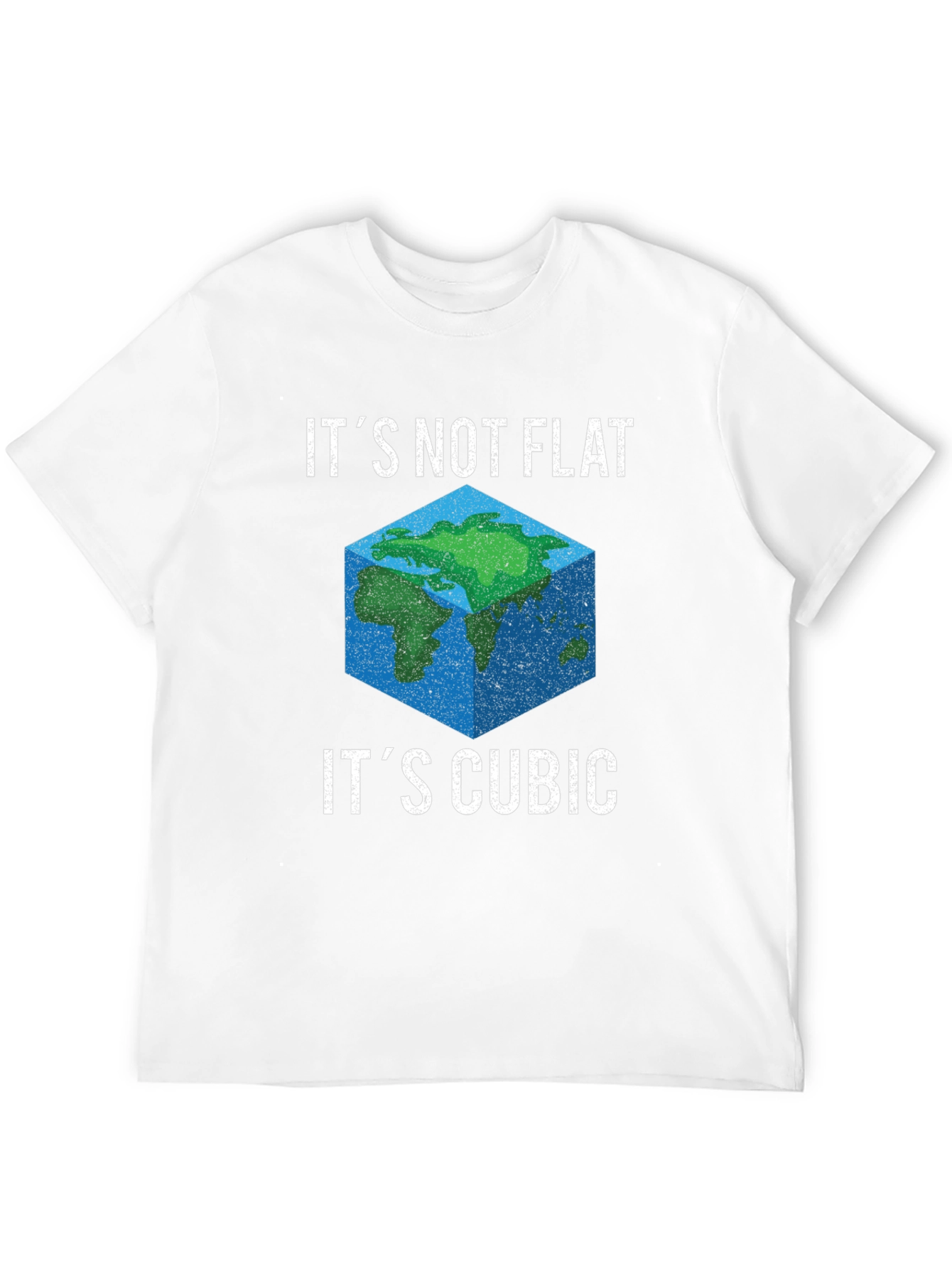 Black Cubic Earth Funny Graphic T-Shirt view 12