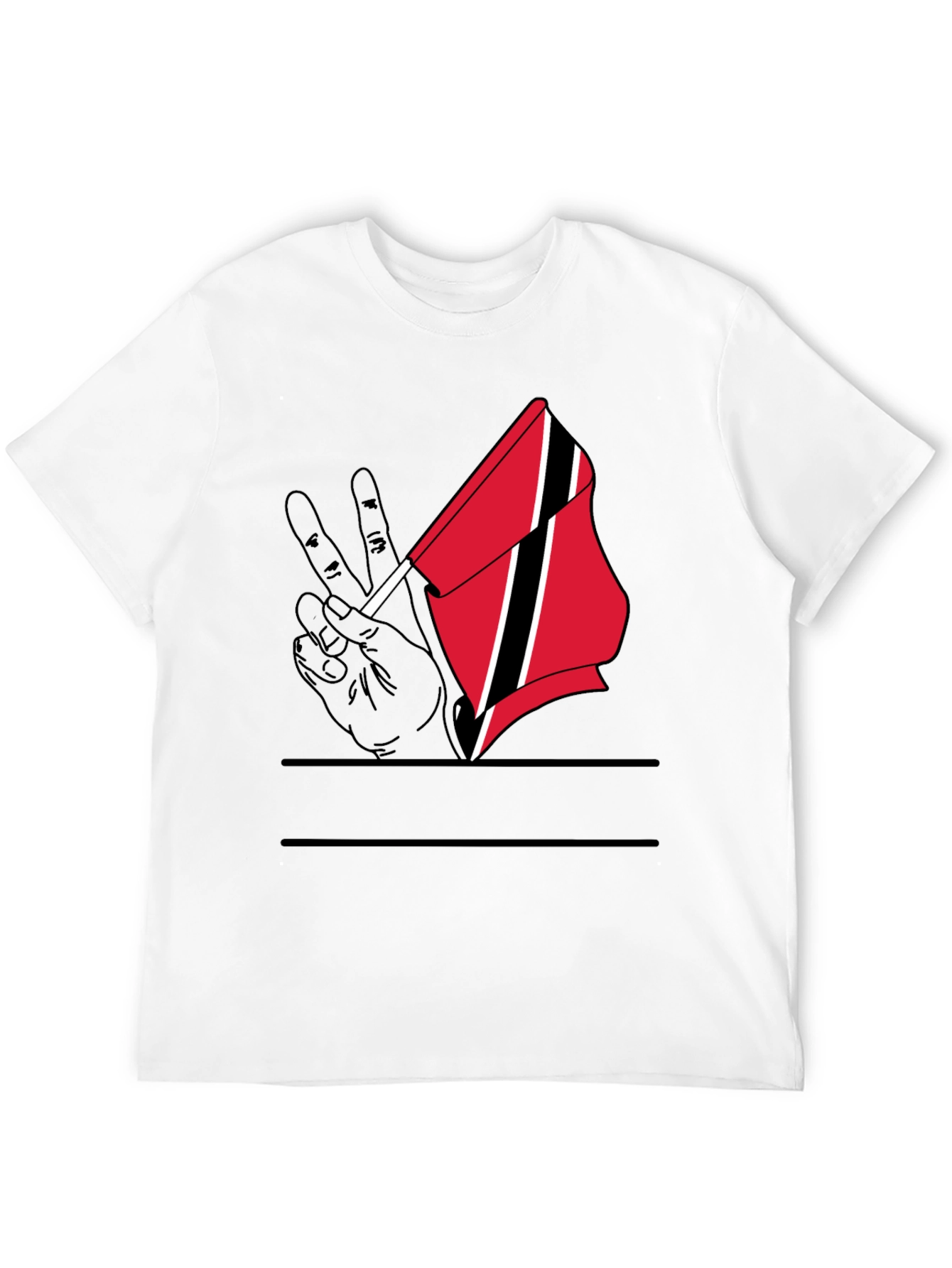 Black Trinidad and Tobago Peace Flag T-Shirt view 12