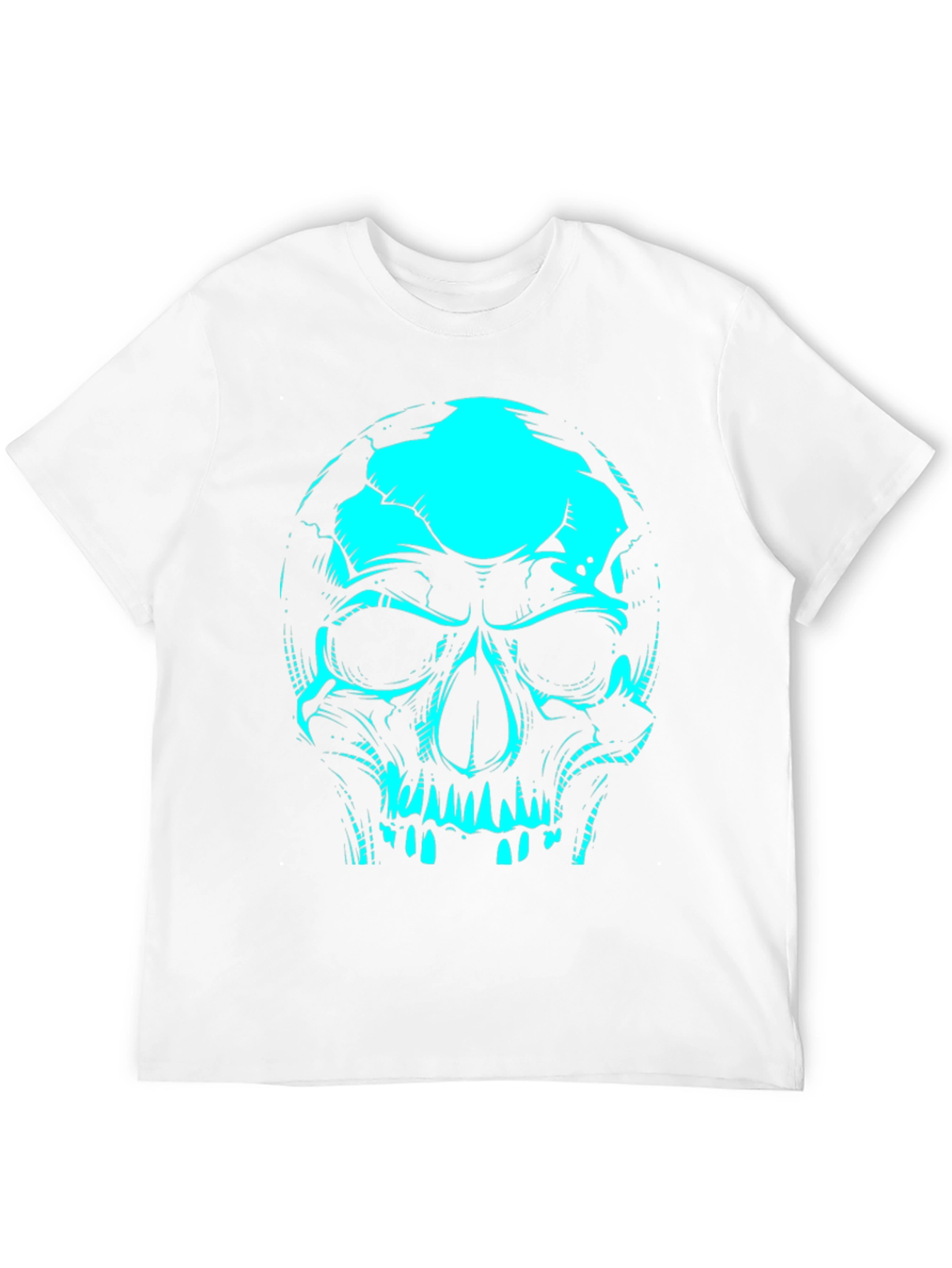 Black Skull Graphic Tee - Black Cotton T-Shirt view 12