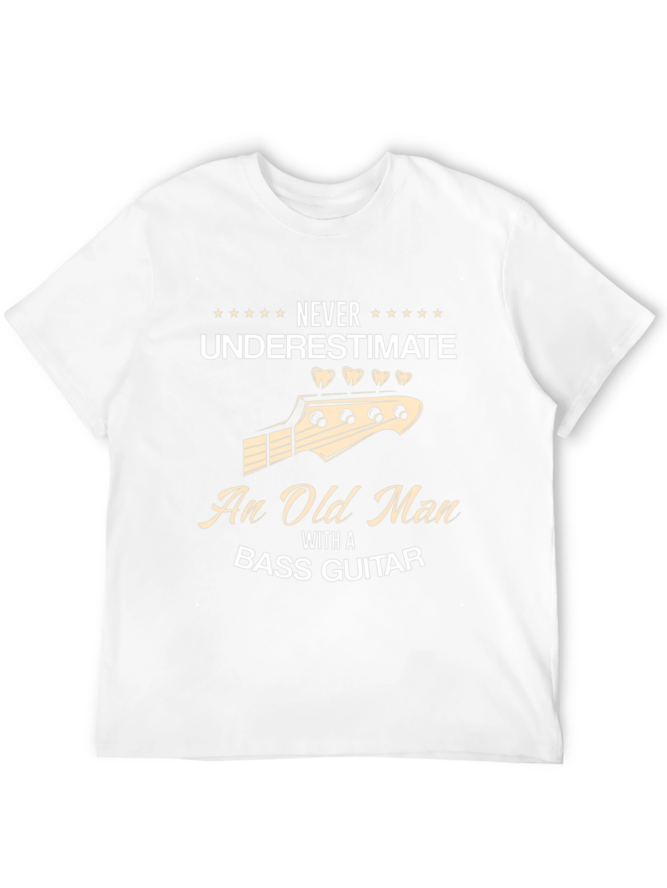 Black Bass Guitar Old Man T-Shirt - Black view 12