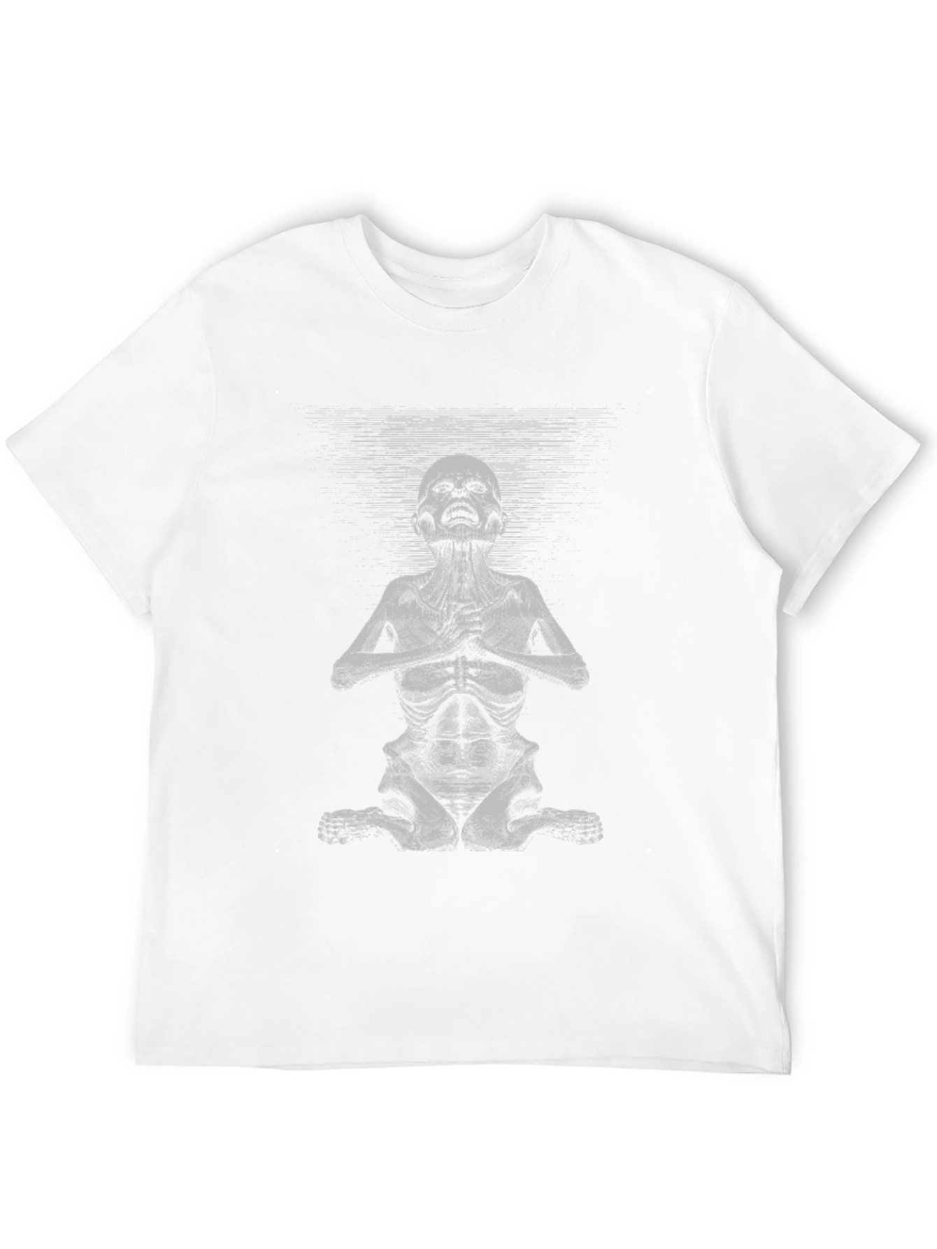 Black Meditating Skeleton Graphic Tee - Unisex Black T-Shirt view 12