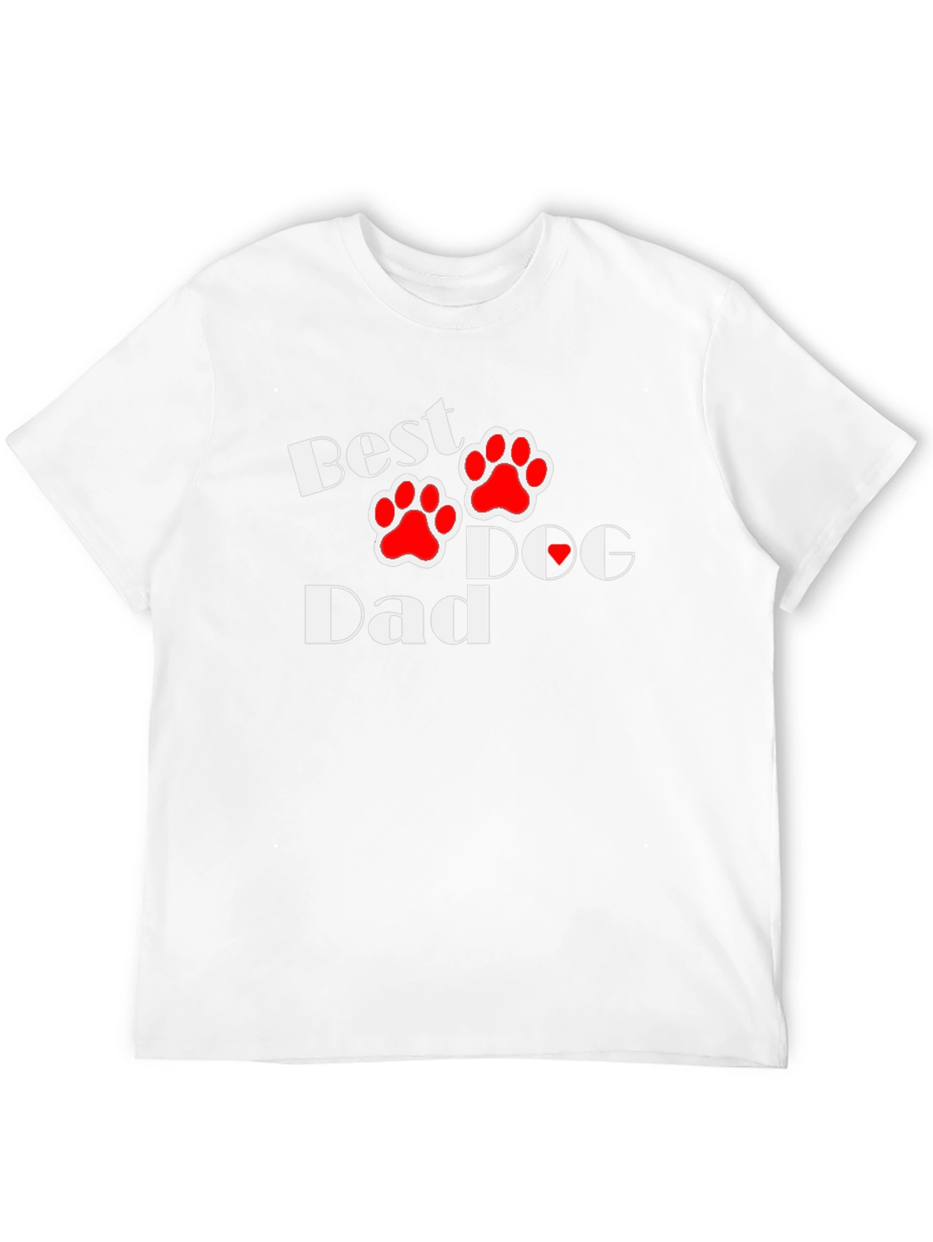 Black Best Dog Dad T-Shirt - Paw Print Design view 12