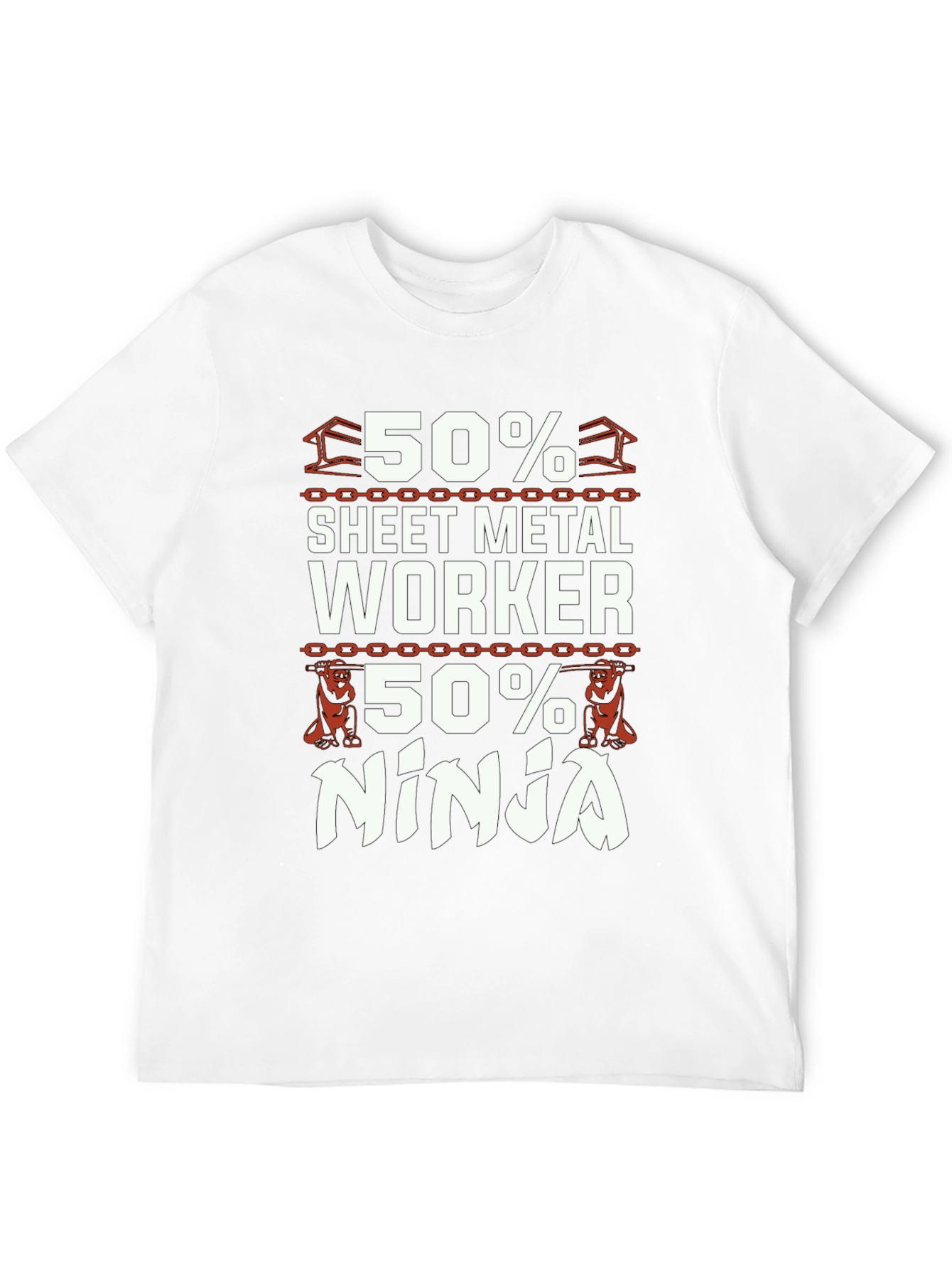 Black Sheet Metal Worker Ninja T-Shirt - Black Cotton Blend view 12