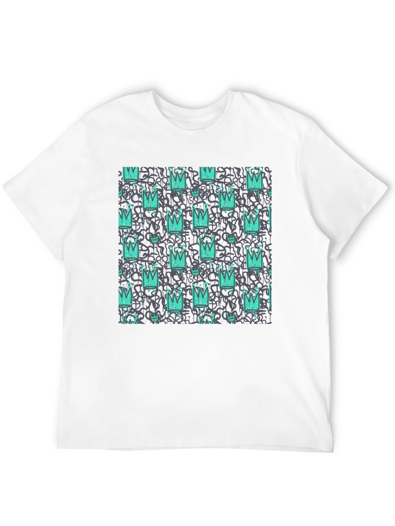 Black Crown Graffiti Print T-Shirt view 12